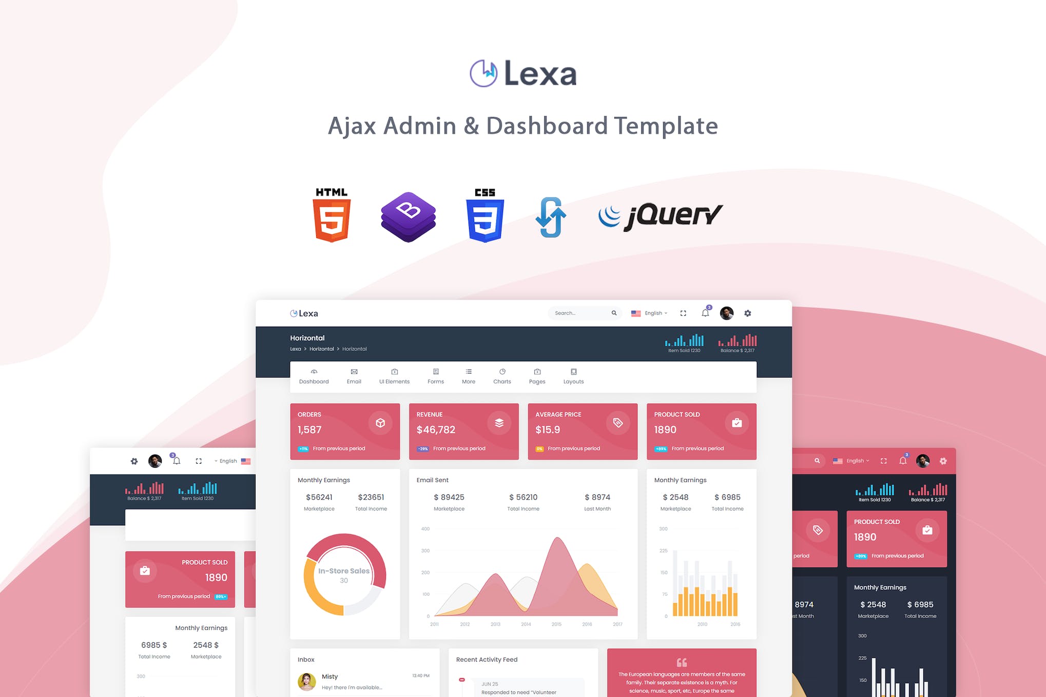 Lexa – Ajax Admin & Dashboard Template