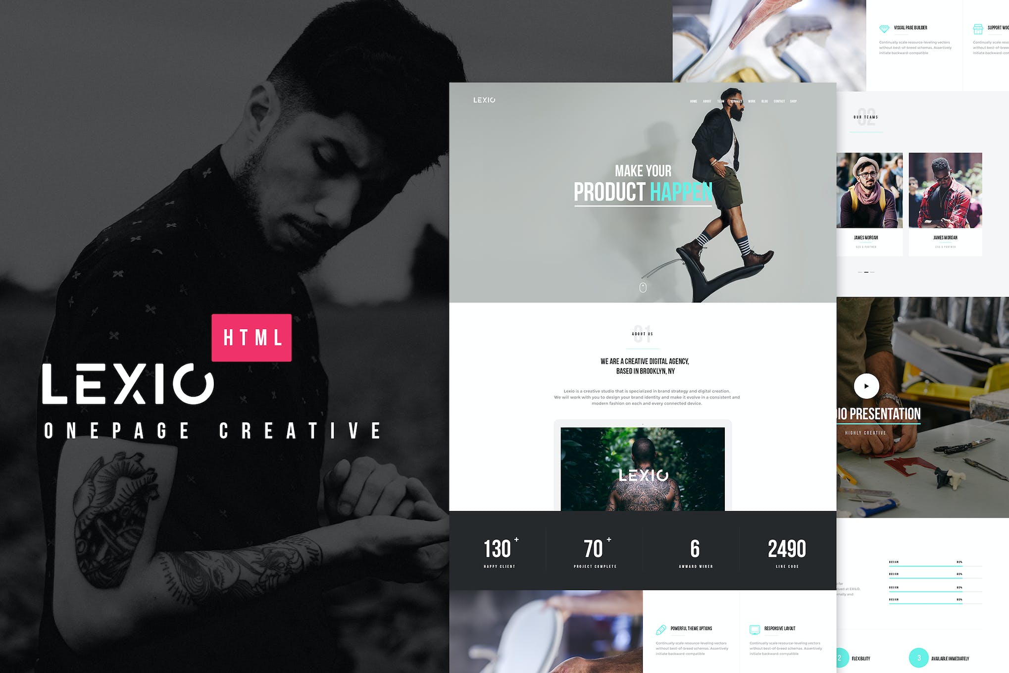 Lexio – Onepage Creative HTML Template