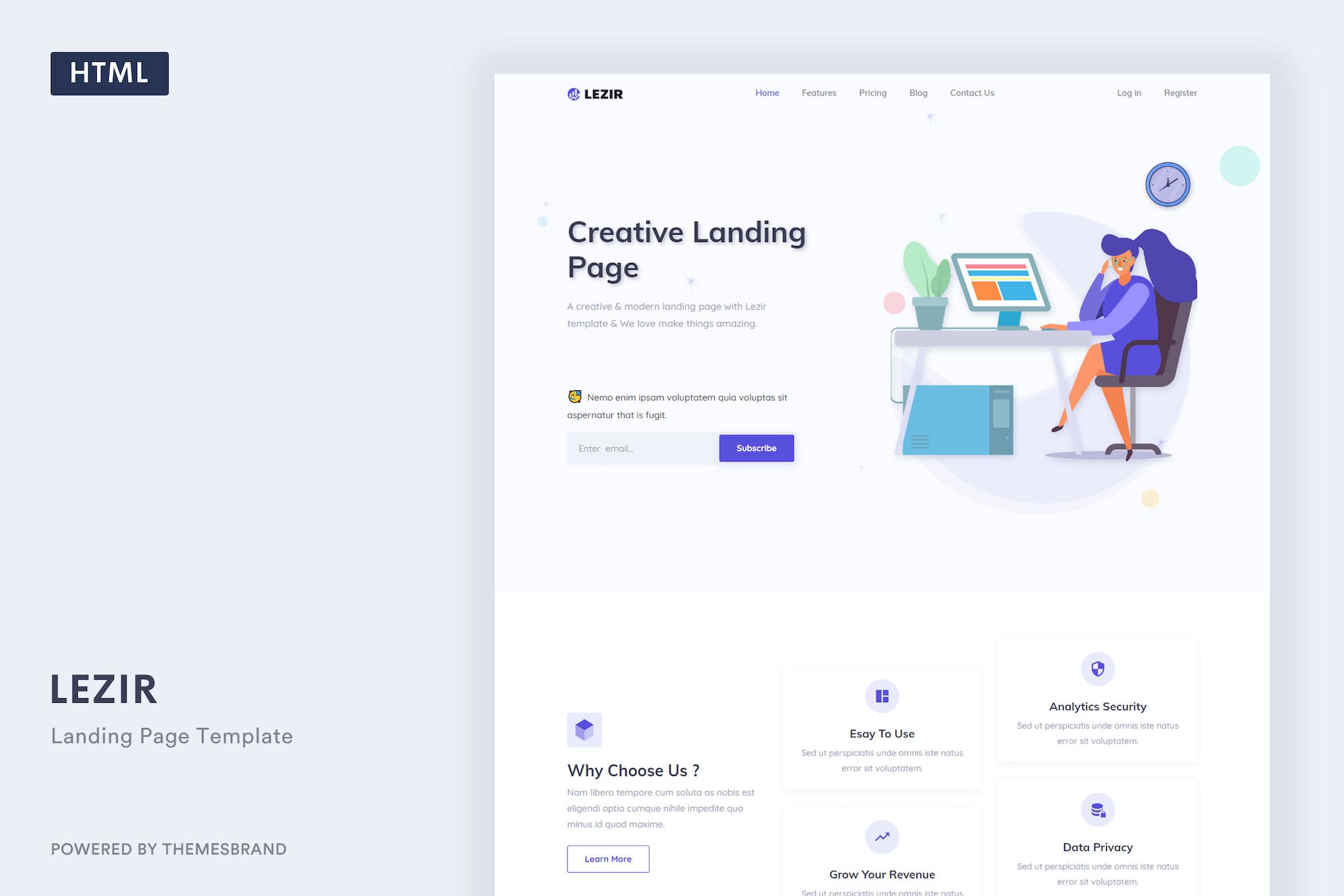 Lezir – Landing Page Template