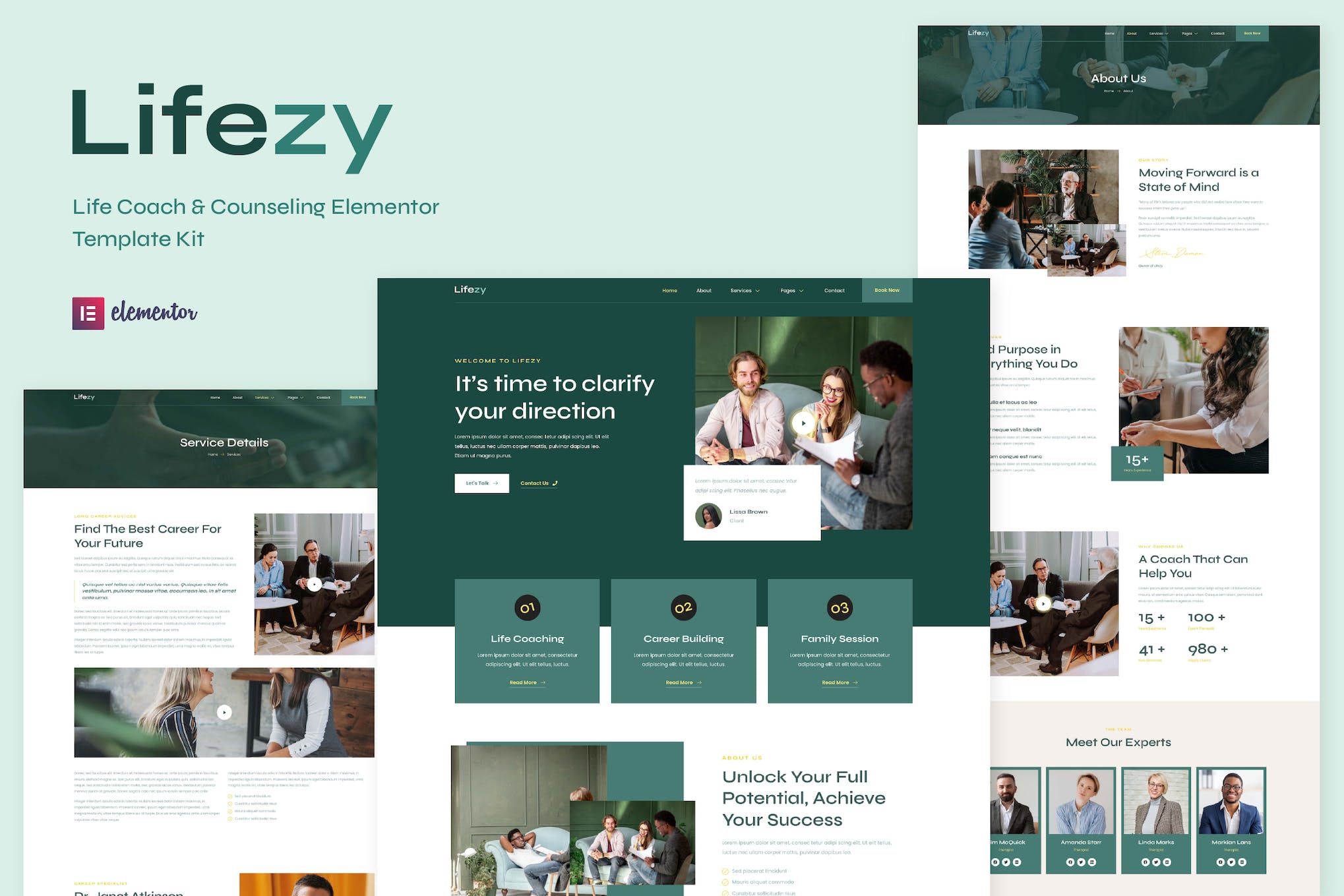 Lifezy – Life Coach & Counseling Elementor Template Kit