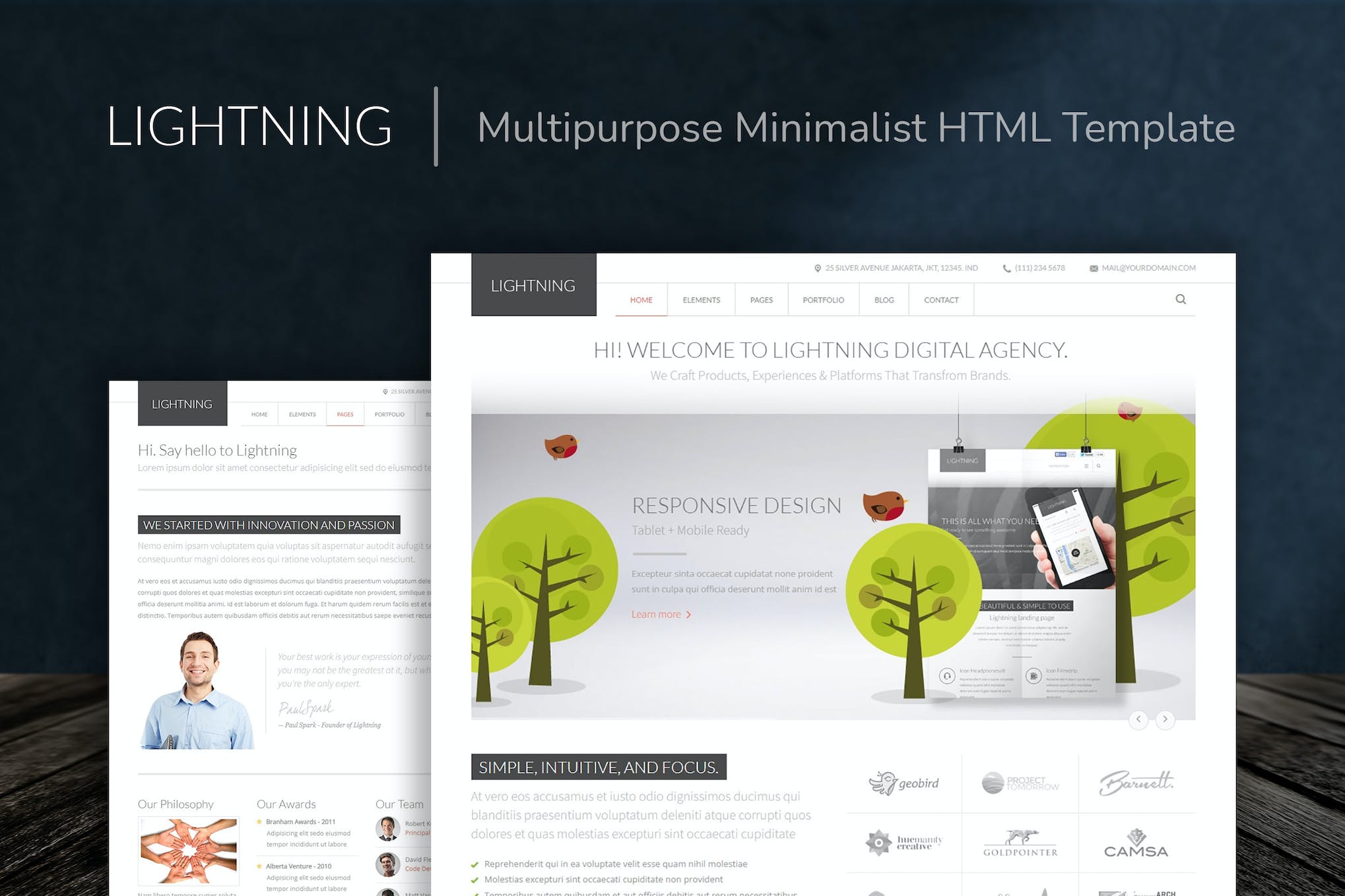 Lightning – Multipurpose Minimalist HTML Template