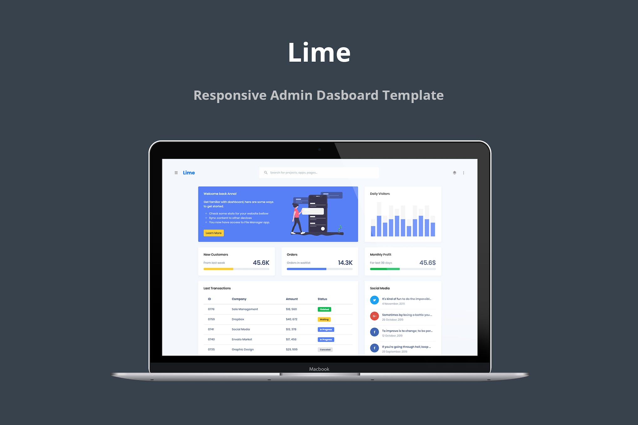 Lime – Responsive Admin Dashboard Template