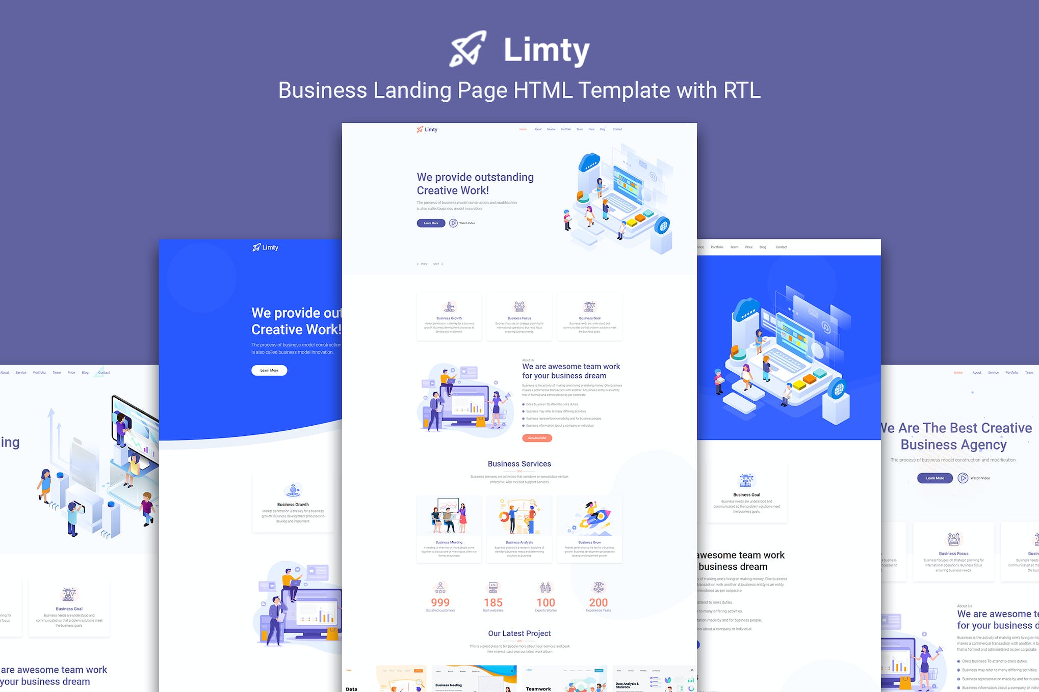 Limty – Business Landing Page HTML Template with R