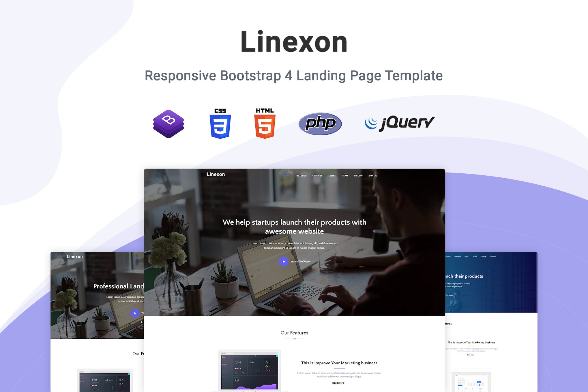 Linexon – Bootstrap 4 Landing Page Template