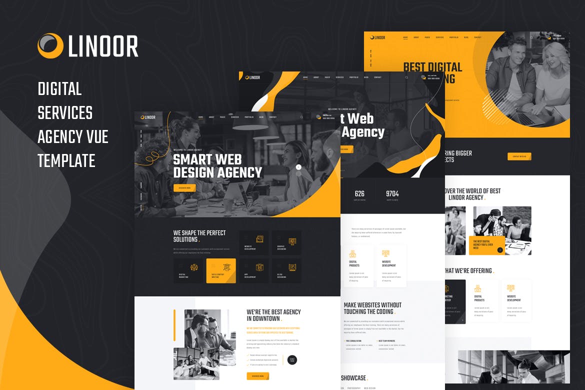 Linoor – Vue Nuxt Digital Agency Services Template