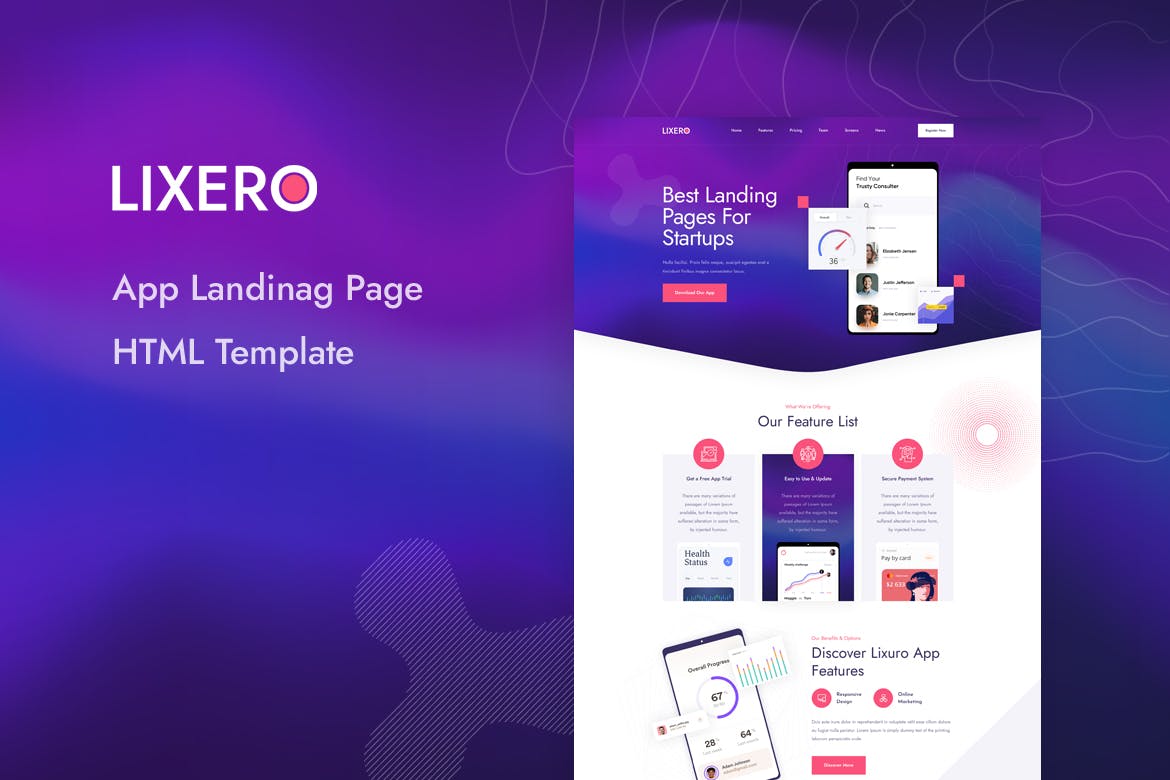 Lixero – App Landing Page HTML Template