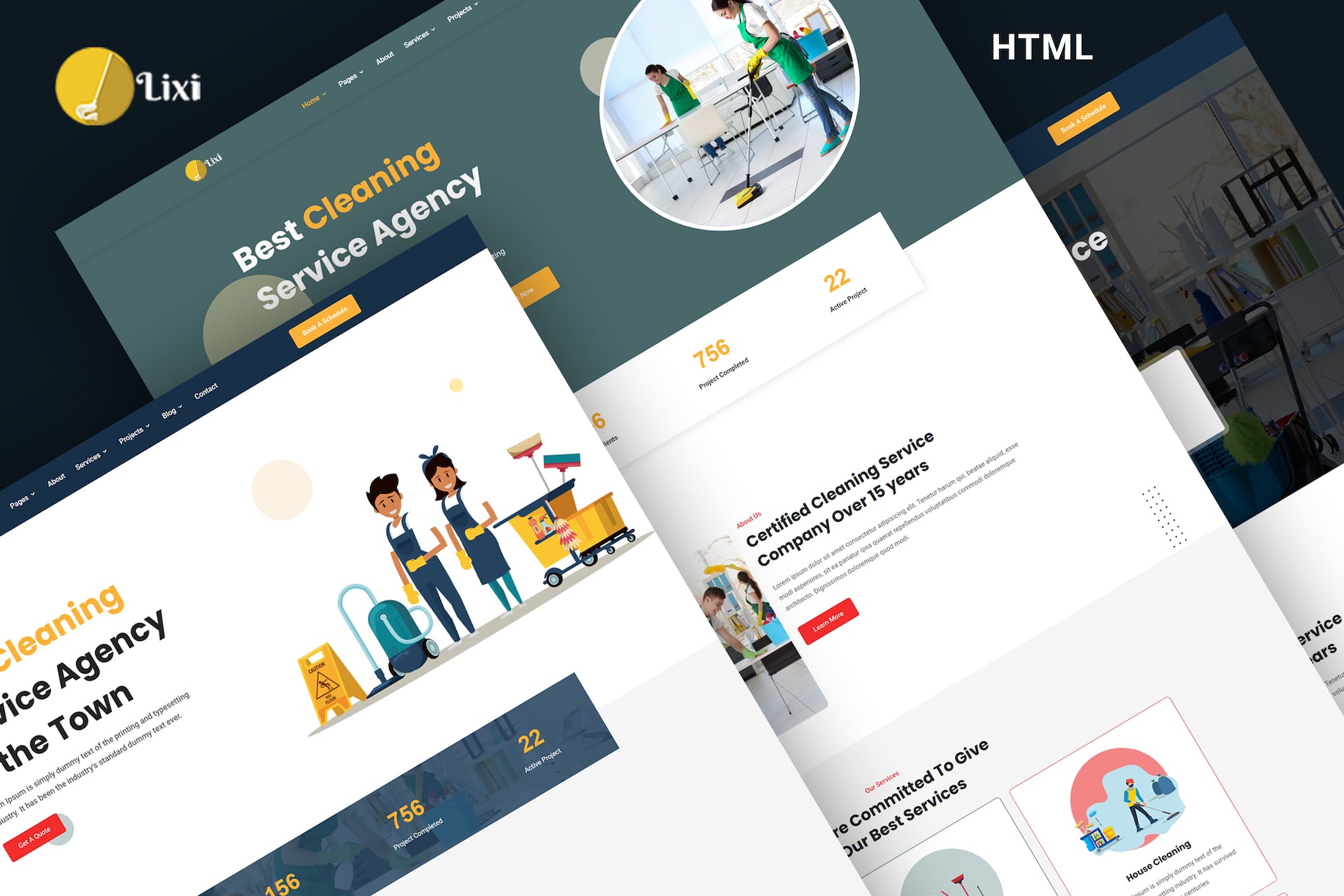 Lixi – Cleaning Service Company HTML Template