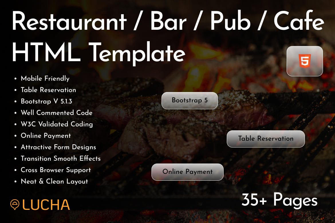 Lucha – Multipage Restaurant HTML Template