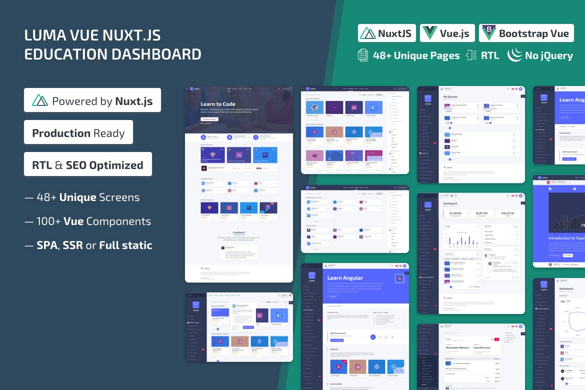 Luma Nuxt – NuxtJS Vue Learning Management System