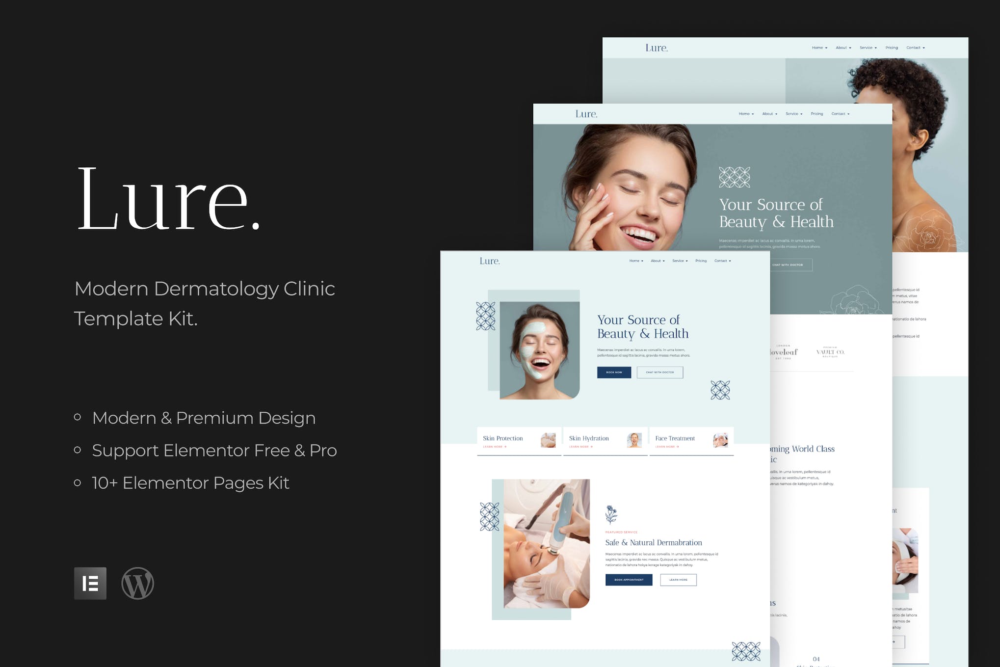 Lure – Modern Dermatology Elementor Template Kit