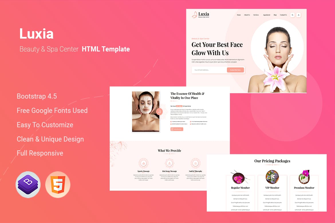 Luxia – Beauty & Spa Center HTML Template