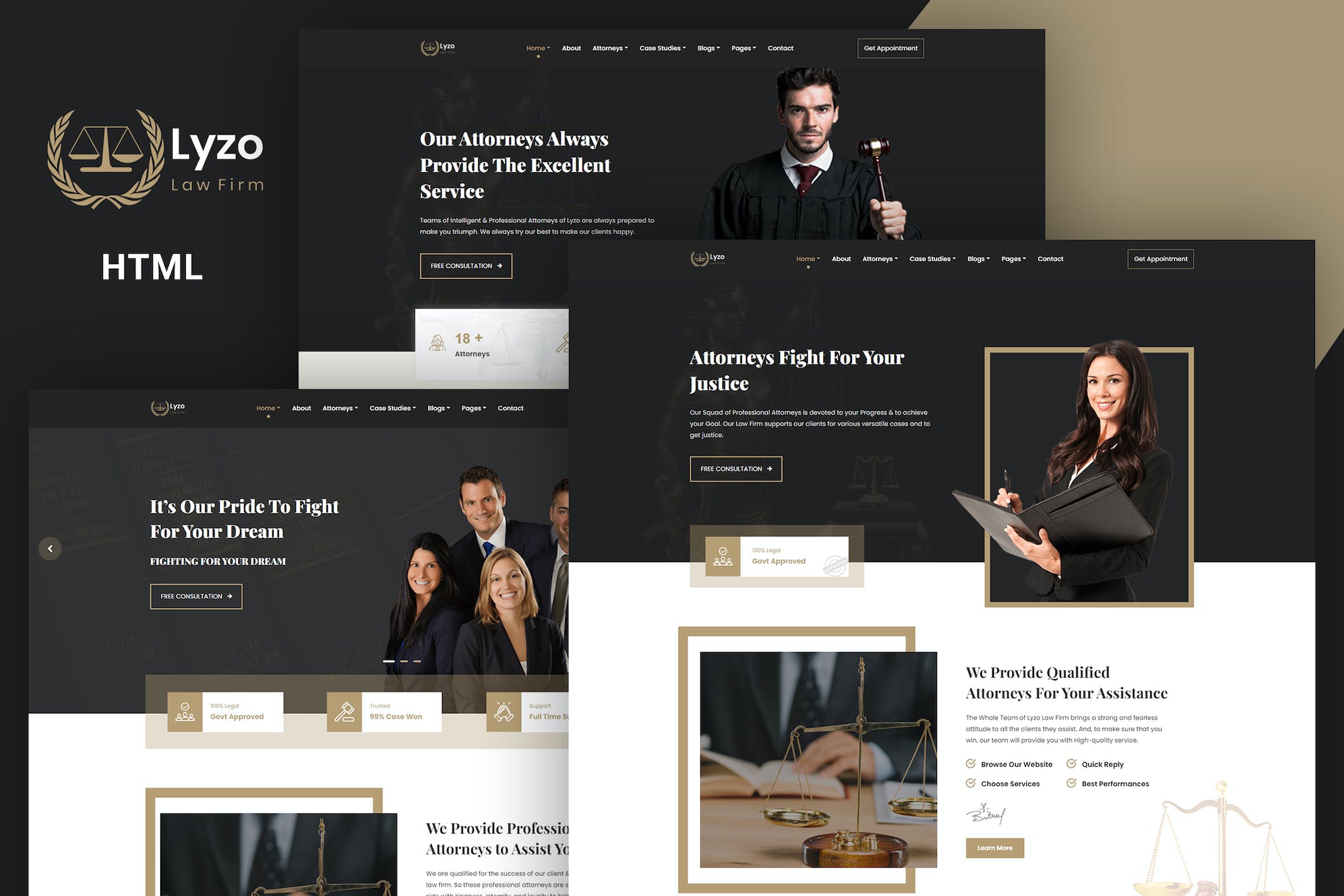 Lyzo – Law Firm & Attorney HTML Template