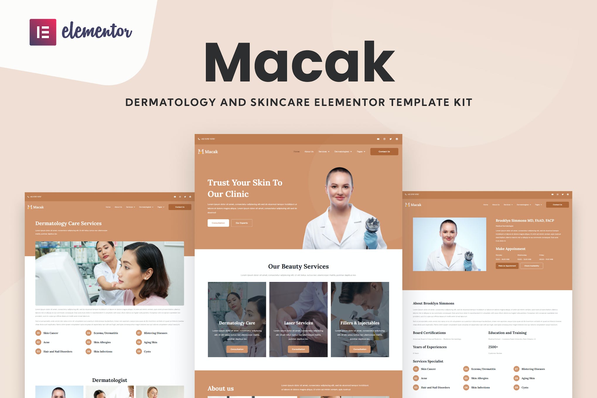 Macak – Dermatology Clinic Elementor Template Kit