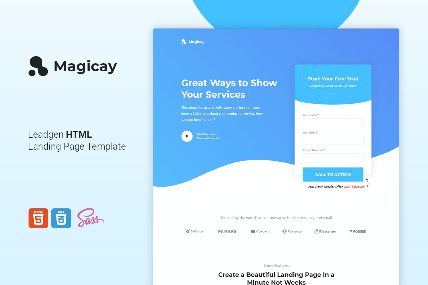 Magicay – Business HTML Landing Page Template