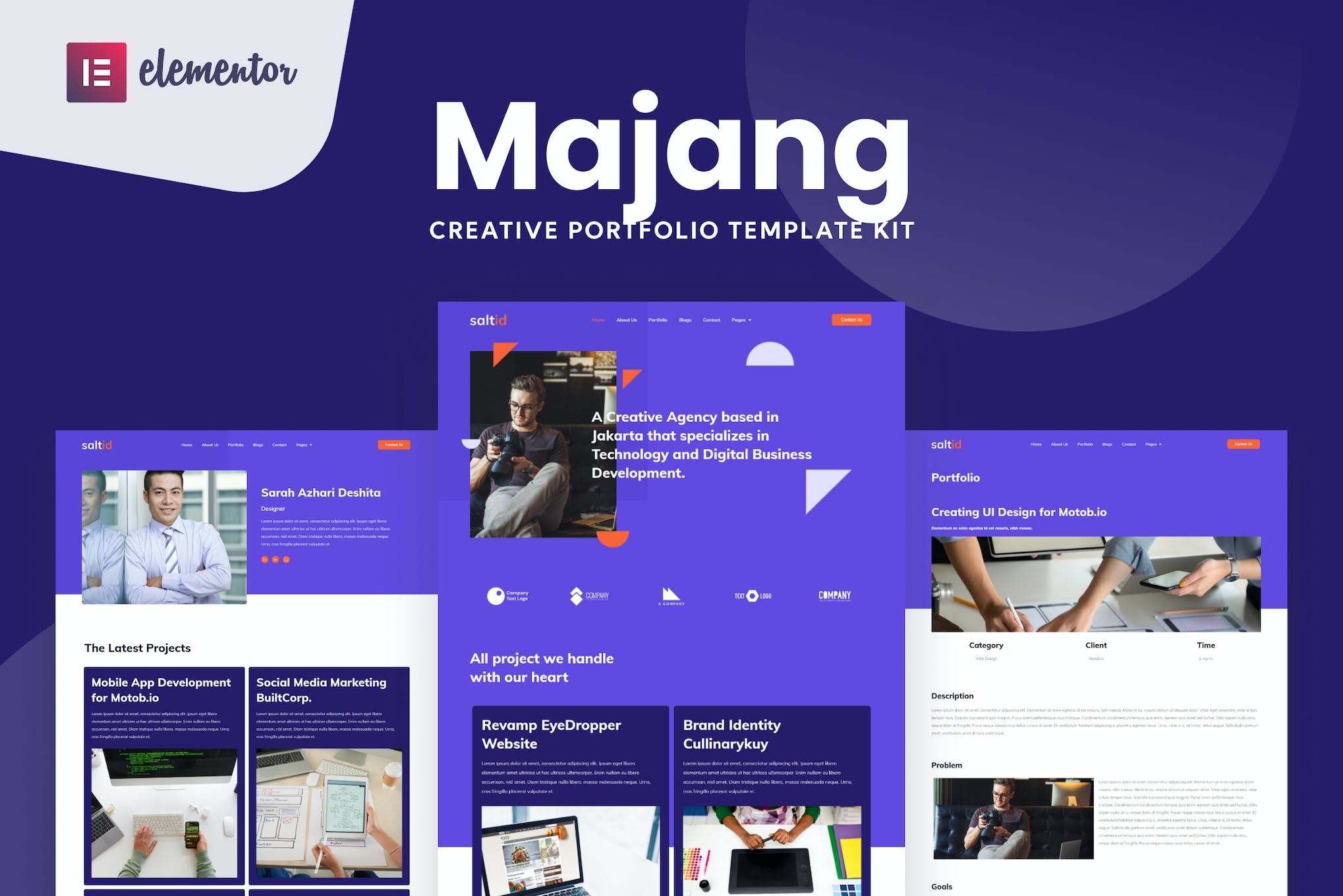 Majang – Personal Portfolio Elementor Template Kit