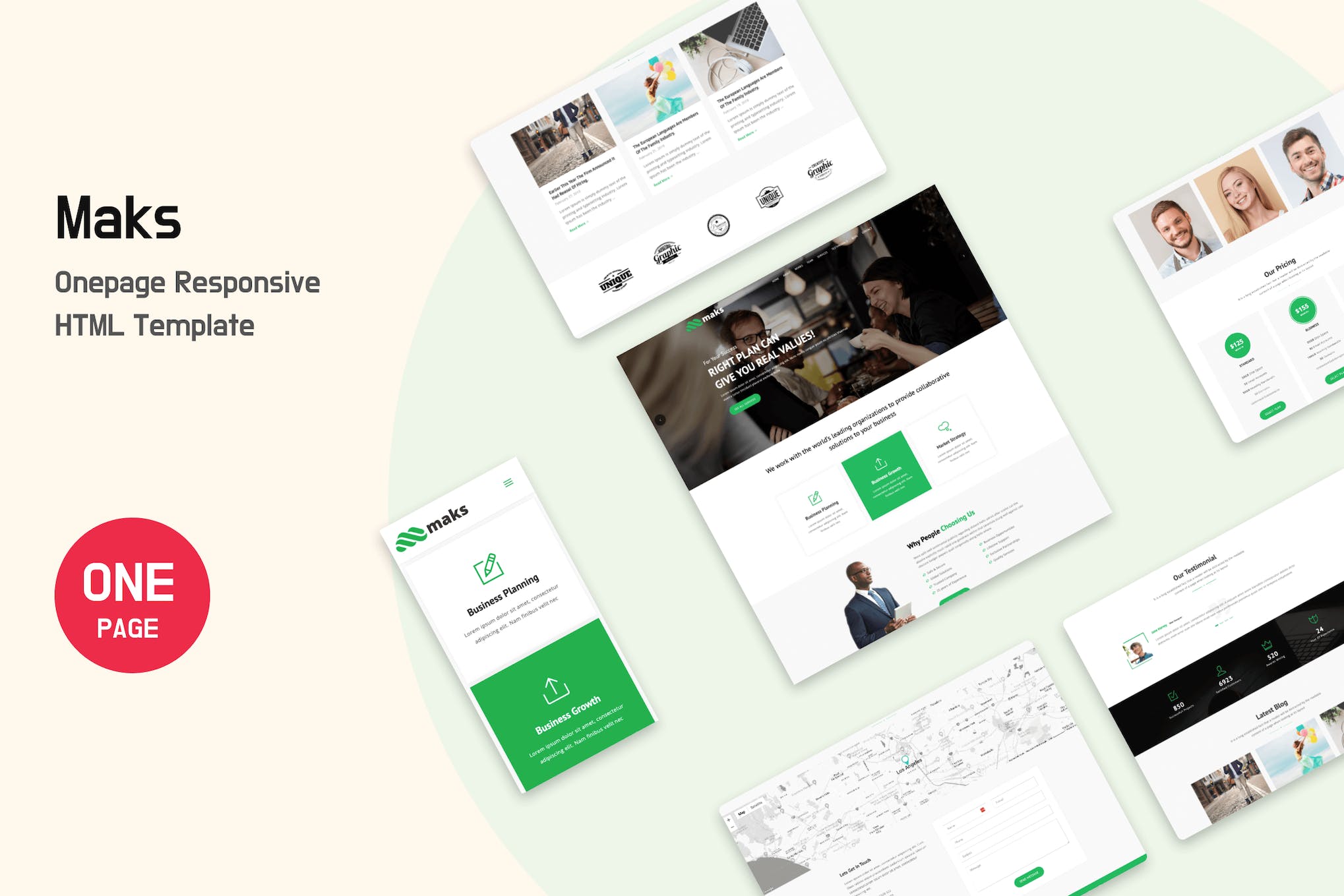 Maks – Onepage Responsive HTML Template