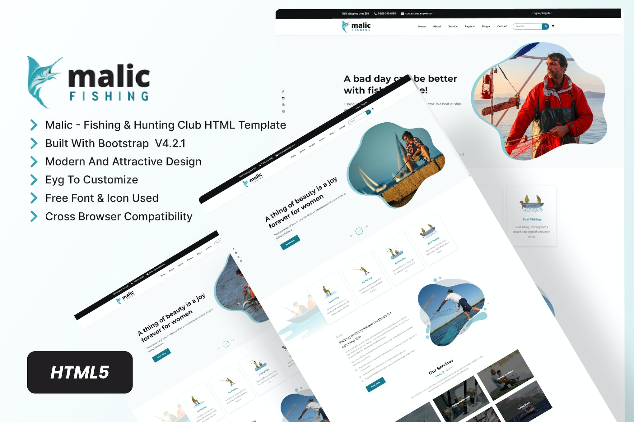 Malic – Fishing & Hunting Club HTML Template + RTL