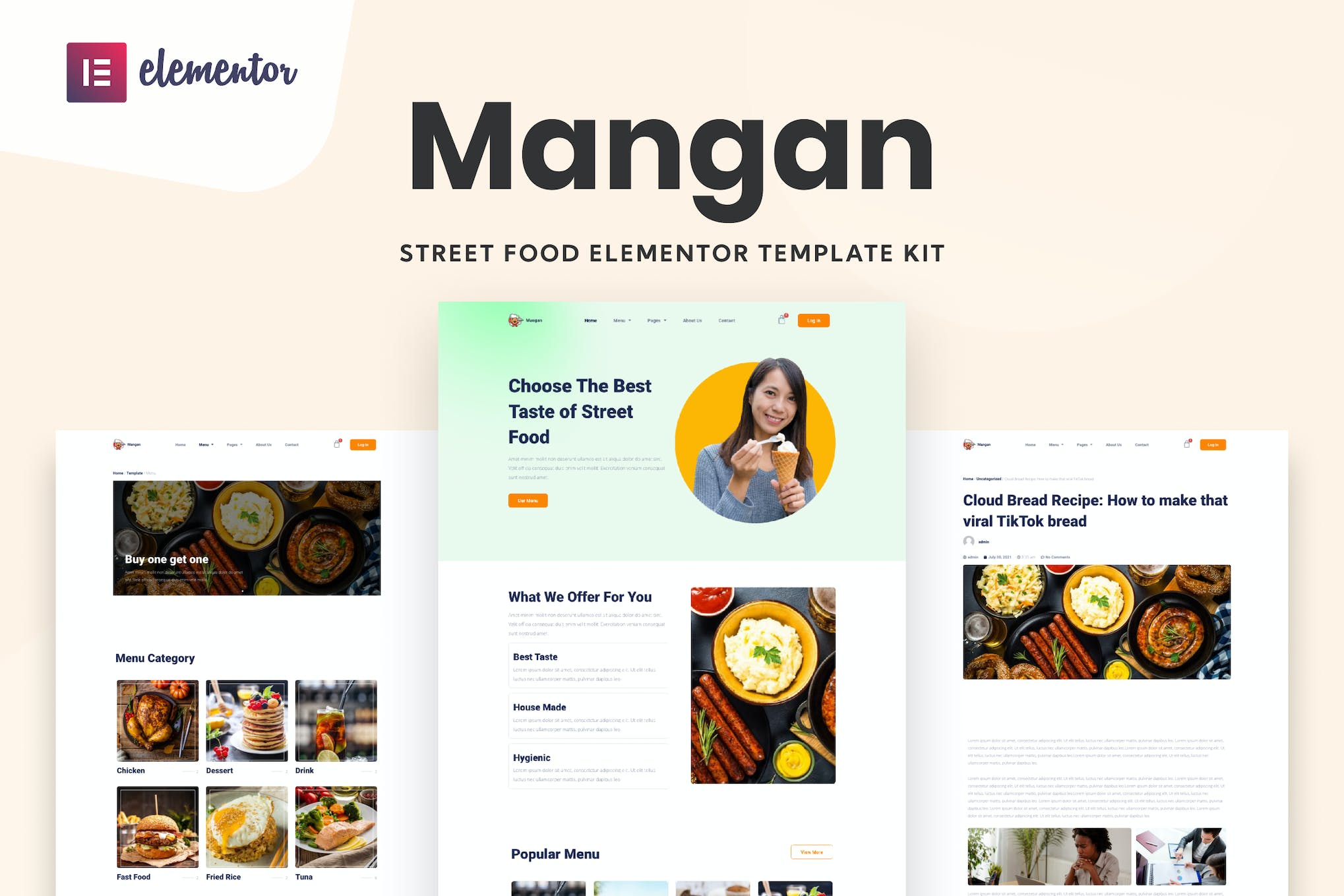 Mangan – Restaurant Elementor Template Kit