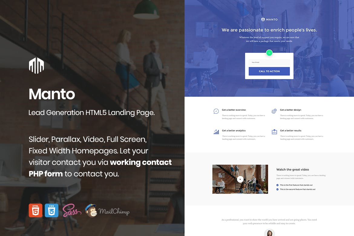 Manto – Lead Generation Landing Page