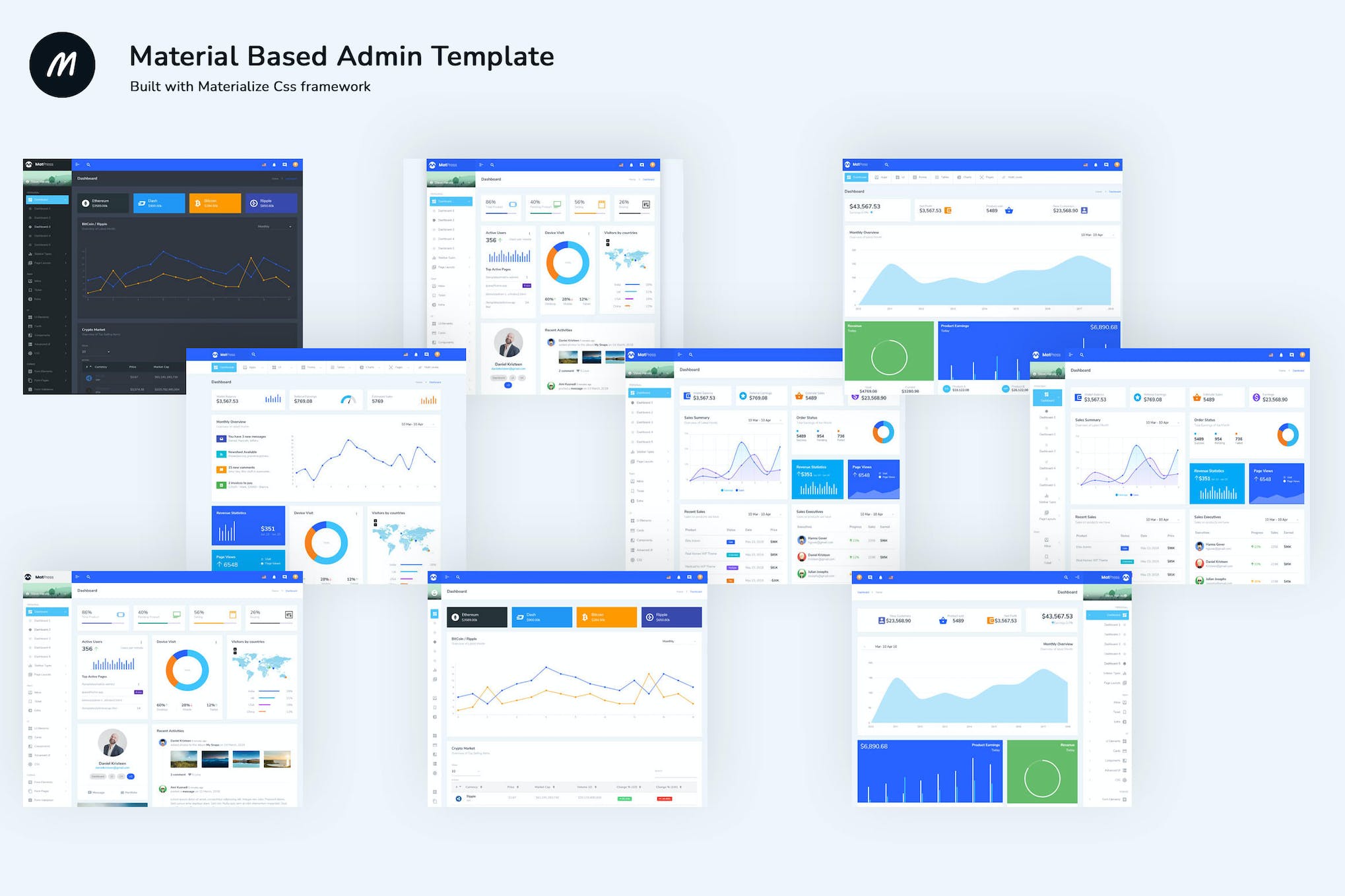 MatPress – Materialize Admin Template