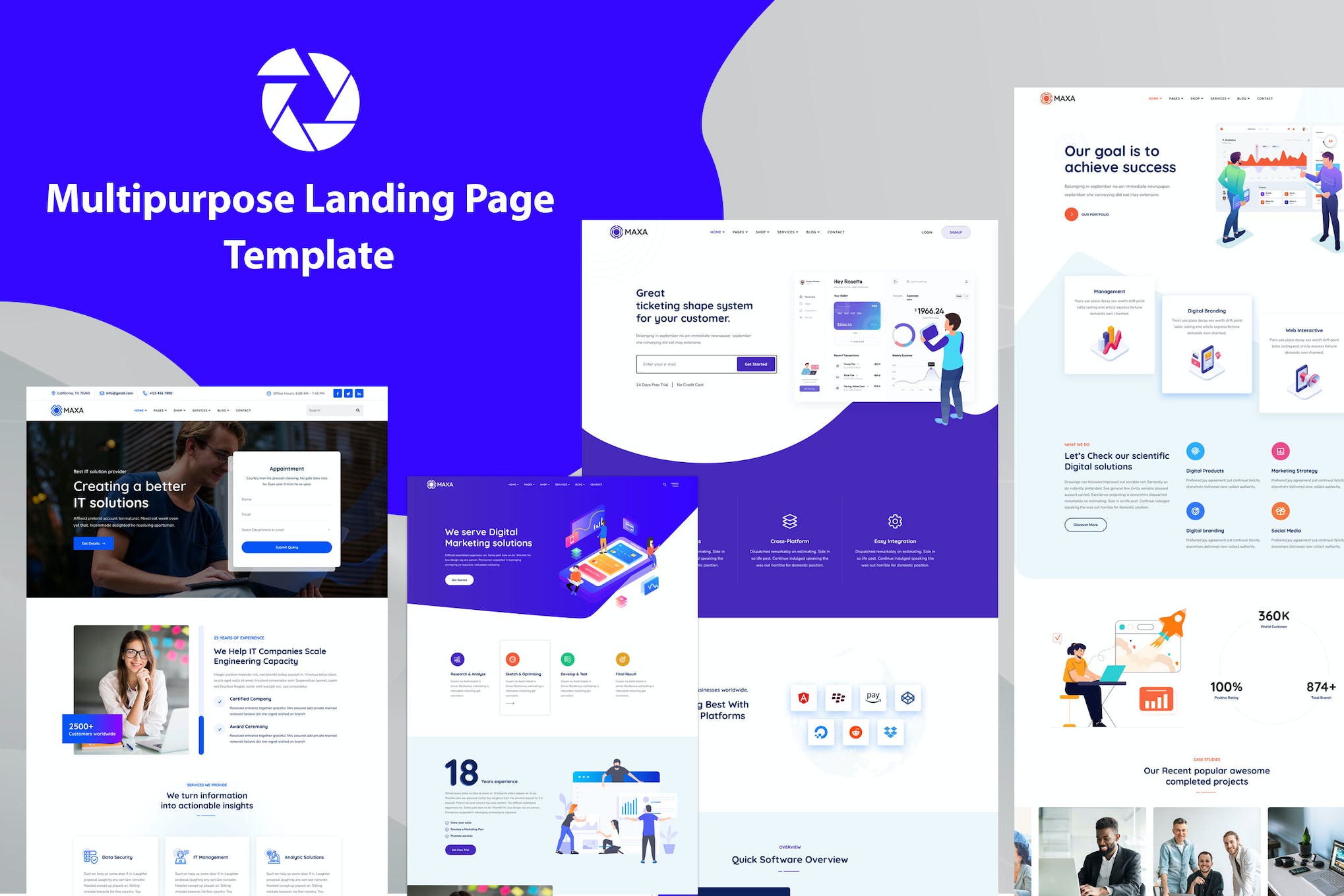 Maxa – Multipurpose Landing Page Template