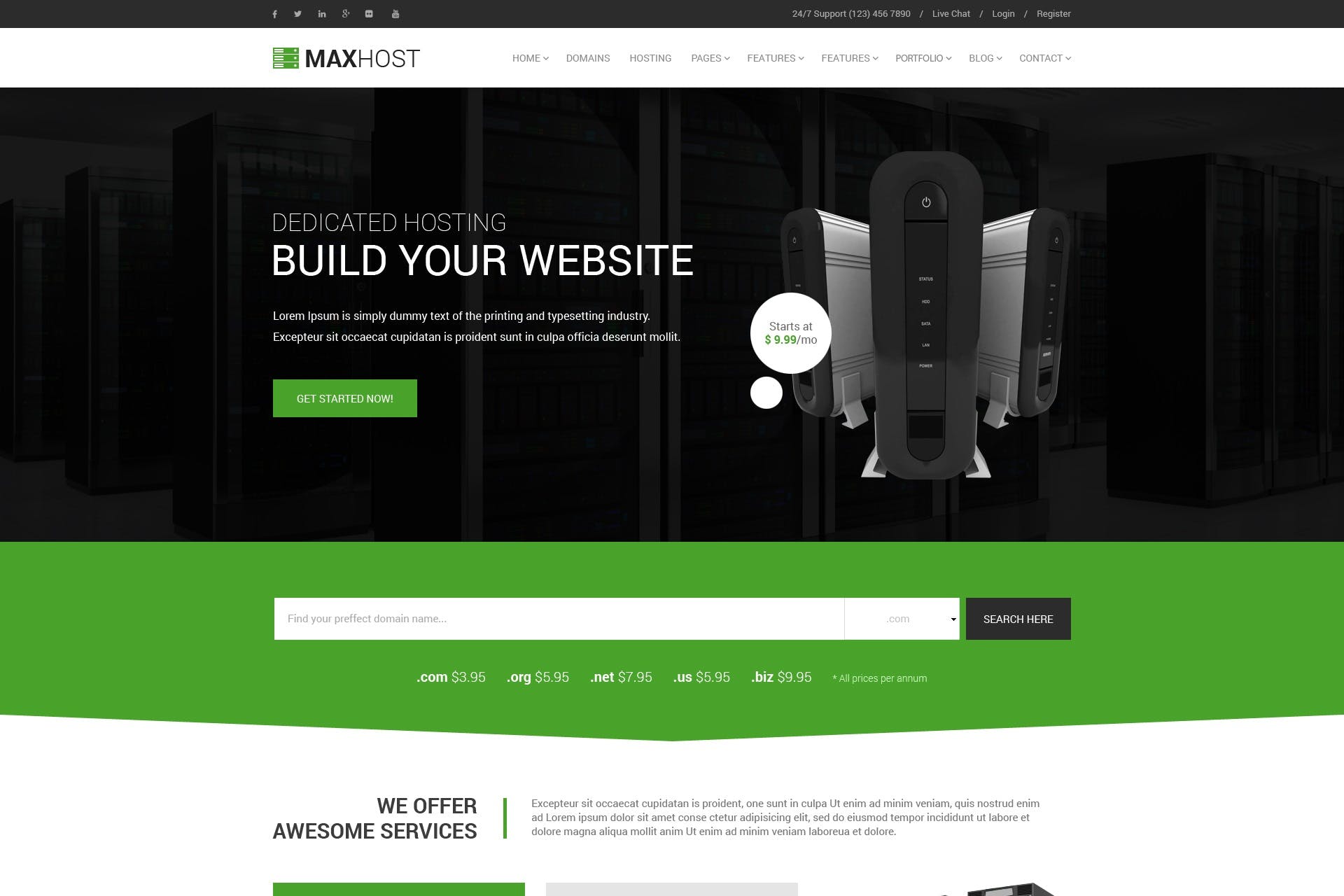 MaxHost – Professional Web Hosting Template