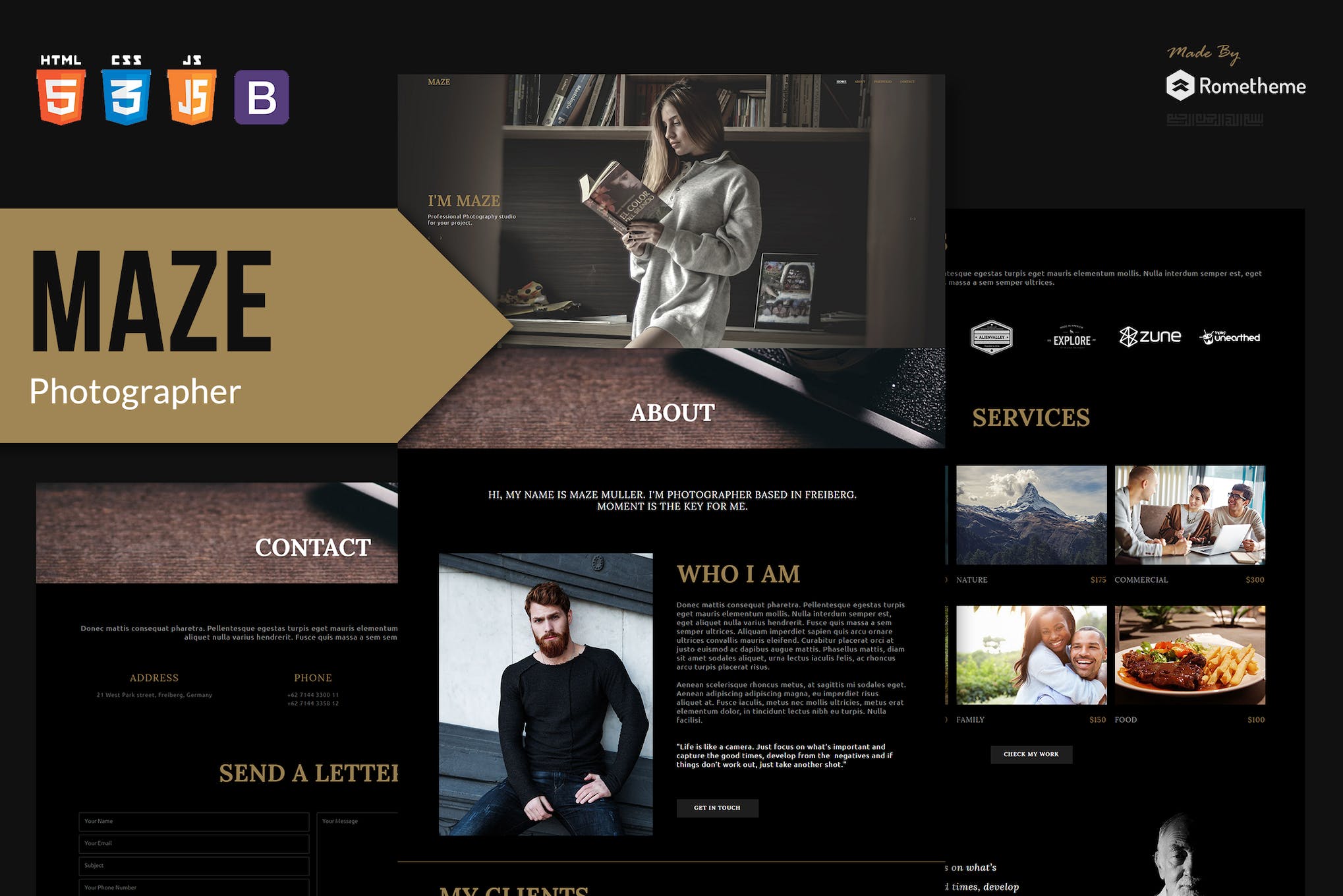 MAZE – Photography Portfolio HTML Template RS