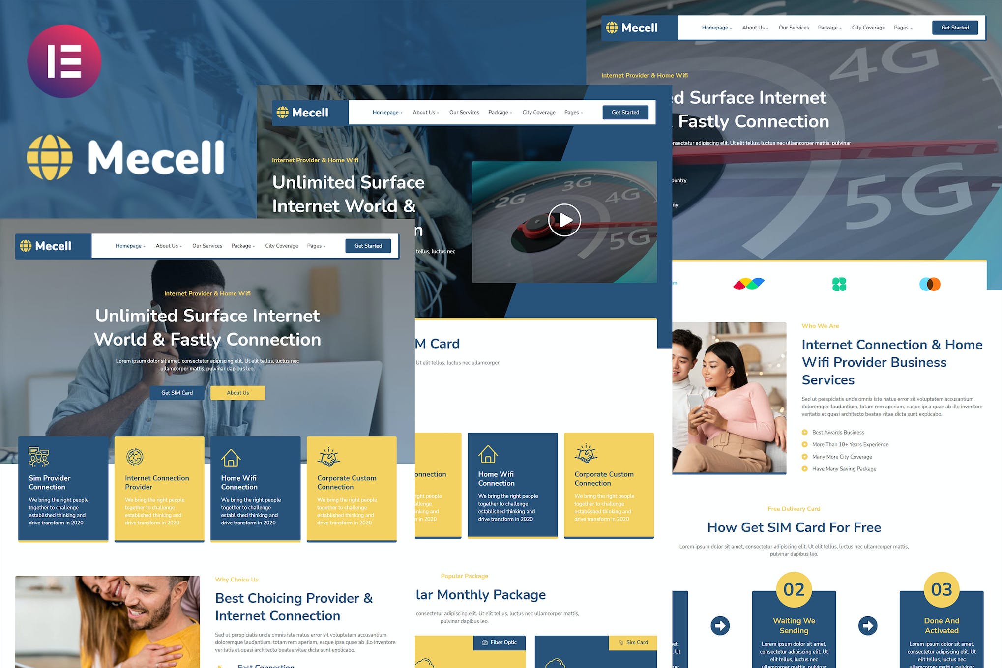 Mecell – Internet Connection & Home Wifi Business Services Elementor Template Kit