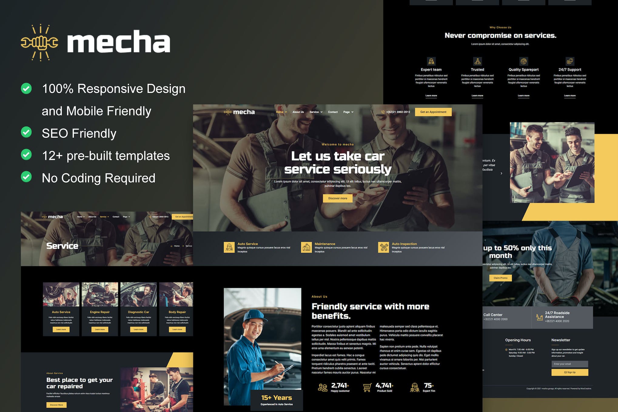 Mecha – Car Repair & Auto Service Elementor Template Kit