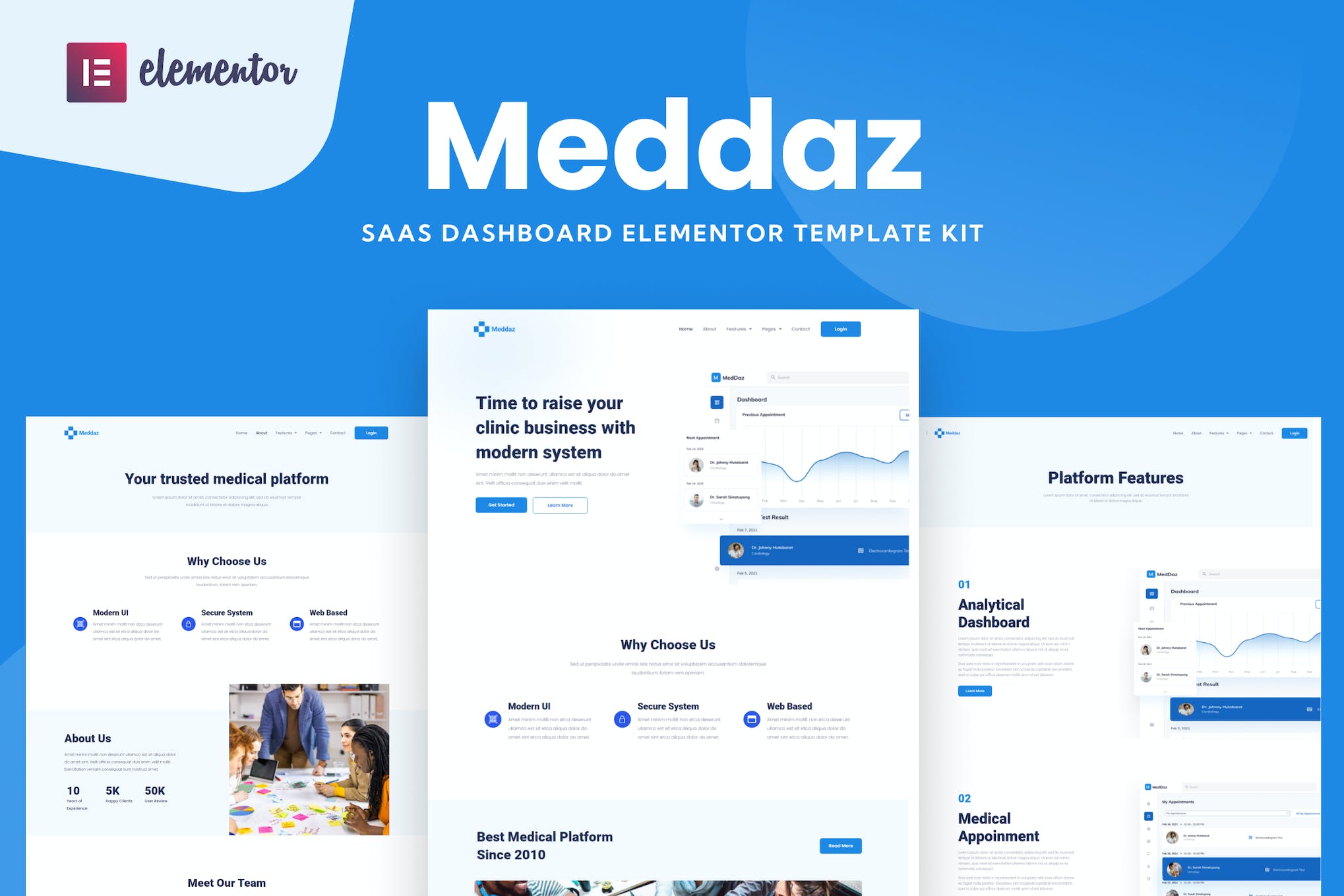 Meddaz – SaaS Medical Elementor Template Kit