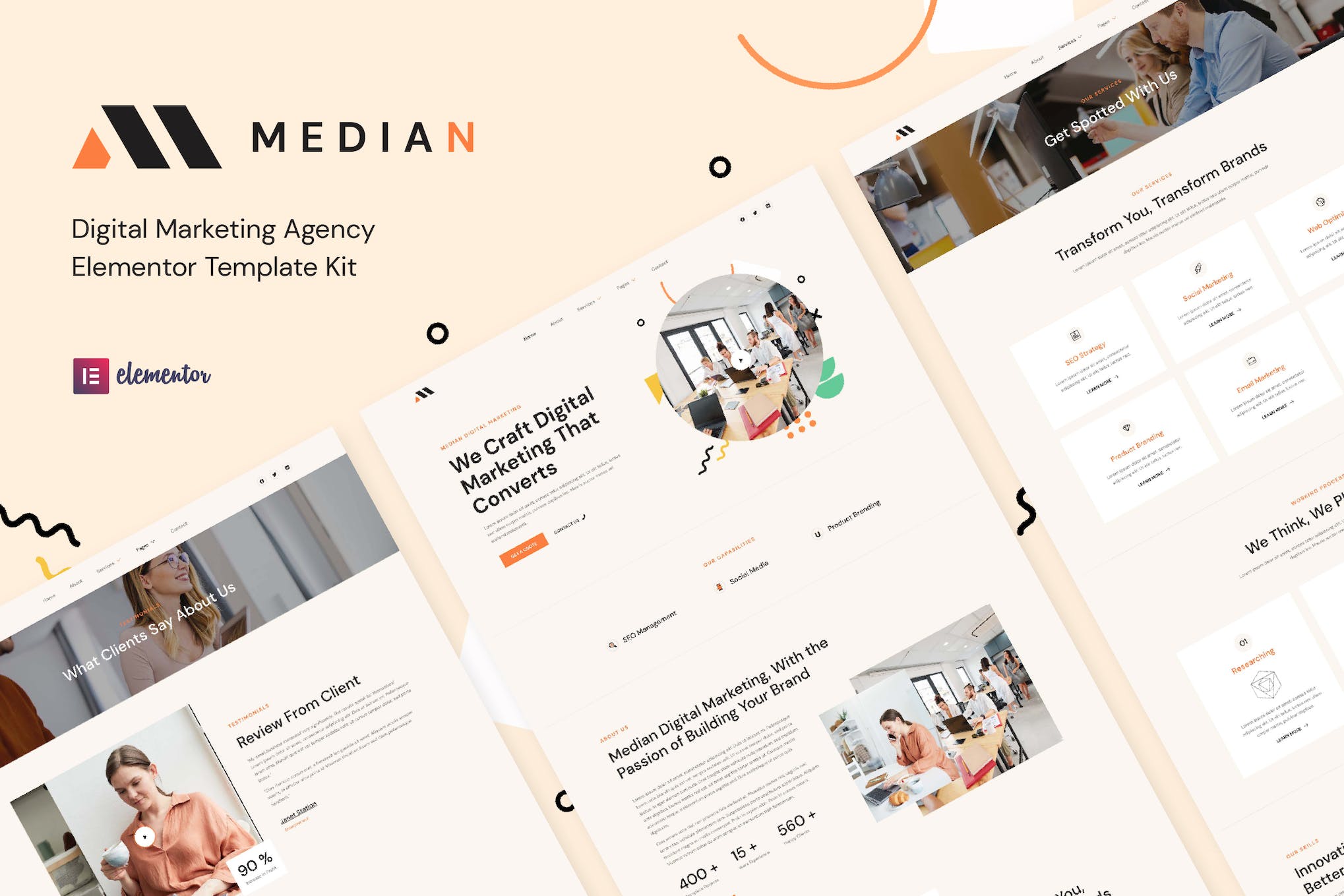 Median – Digital Marketing Agency Elementor Template Kit