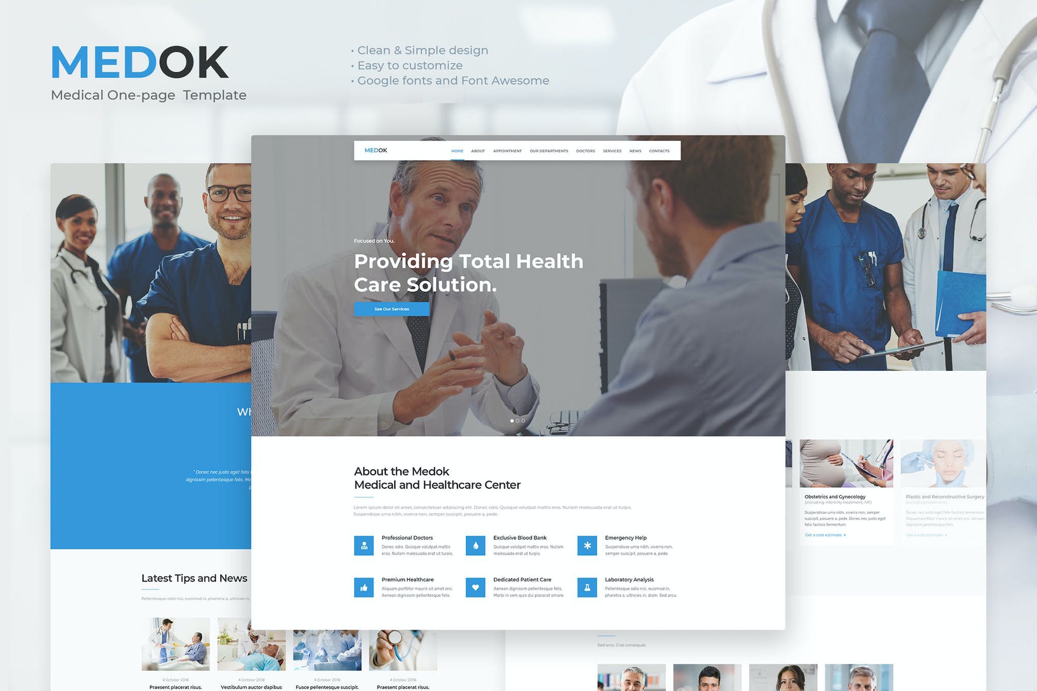 Medoc – Medical & Health One Page Template