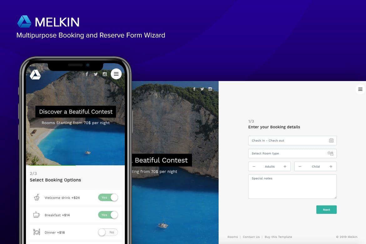 Melkin – Booking and Reserve Form Wizard