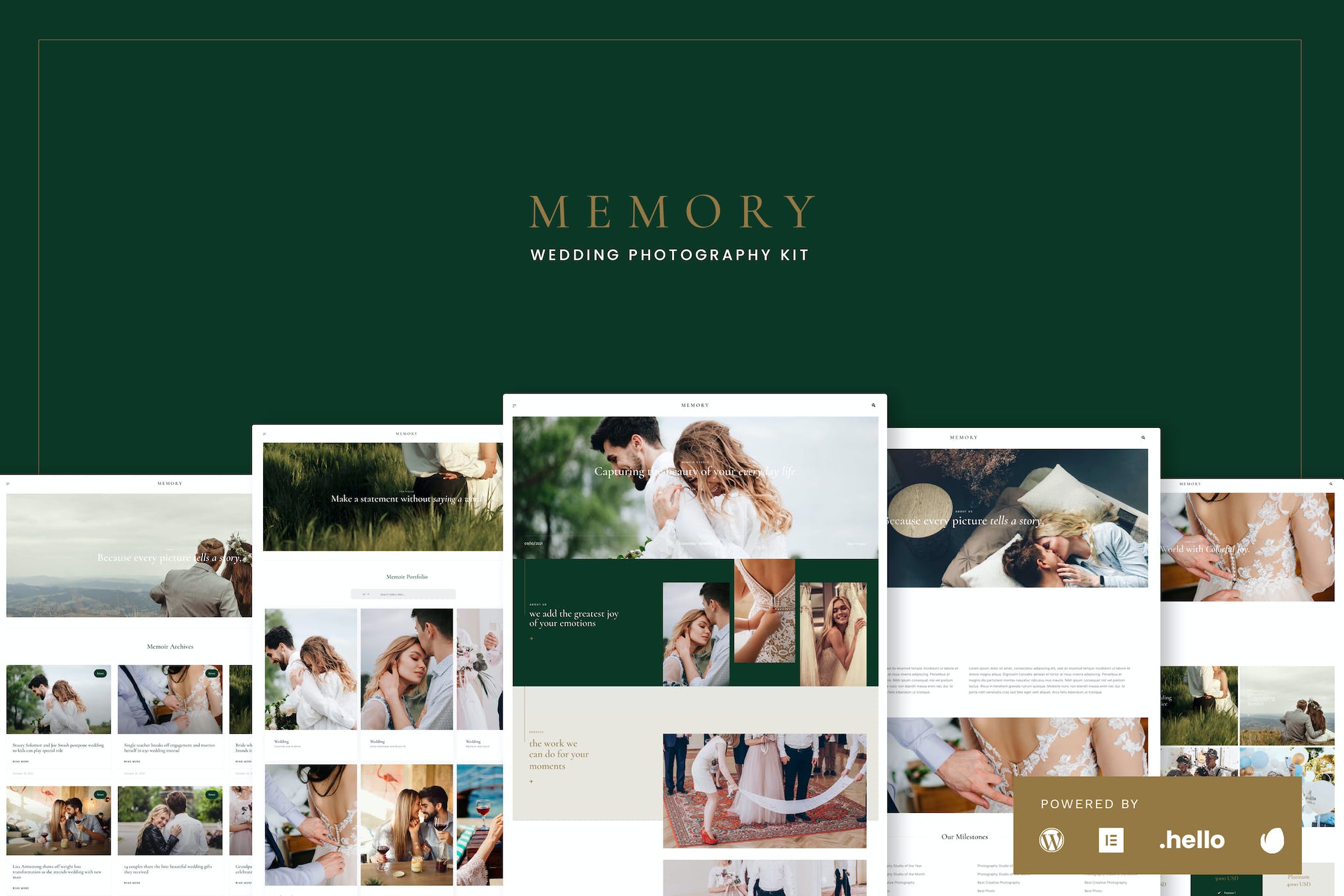 Memory – Wedding Photography Elementor Template Kits