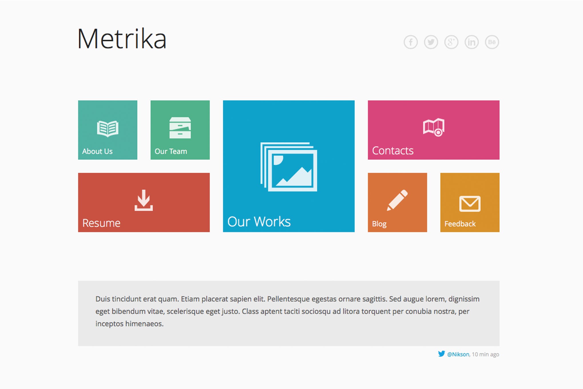 Metrika – Responsive OnePage Template