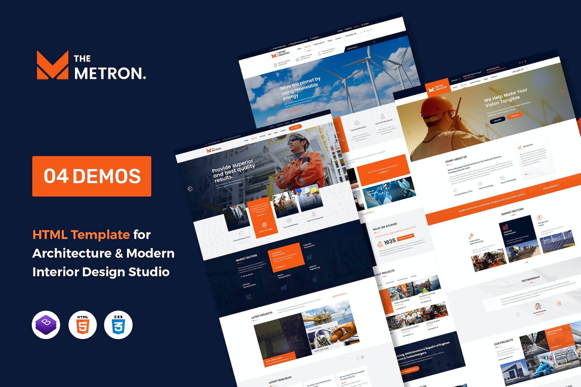 METRON – Industrial Business HTML Template