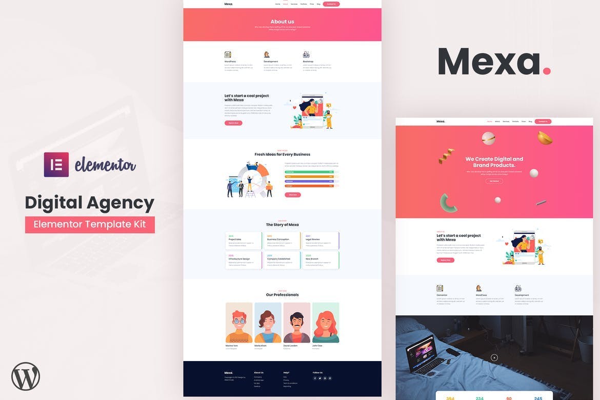 Mexa – Digital Agency Elementor Template Kit