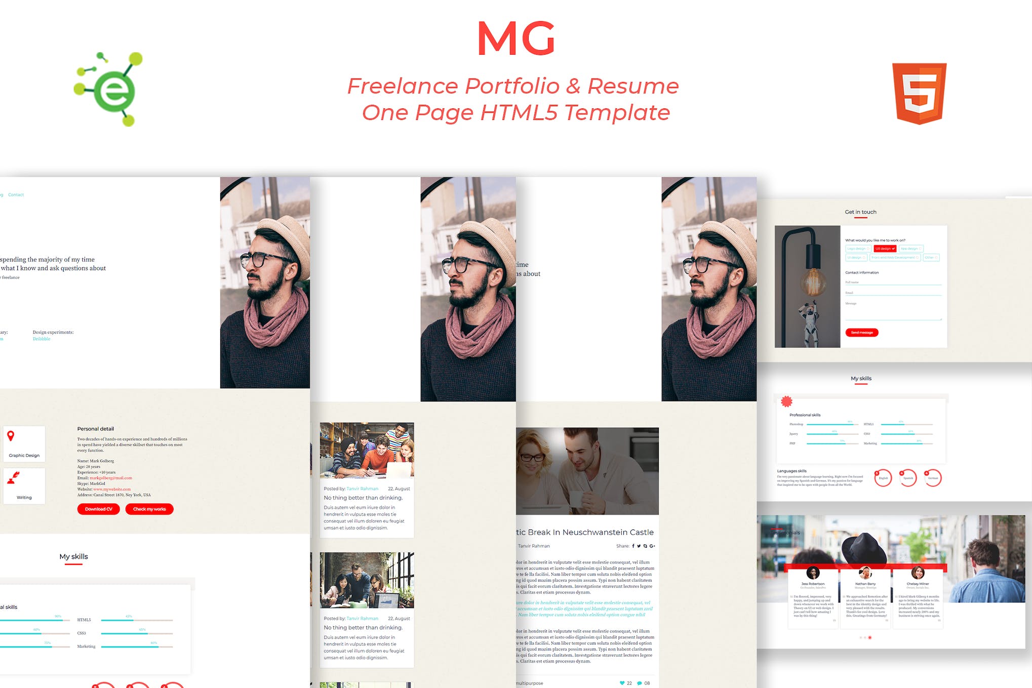 MG – Portfolio and Resume HTML5 Template