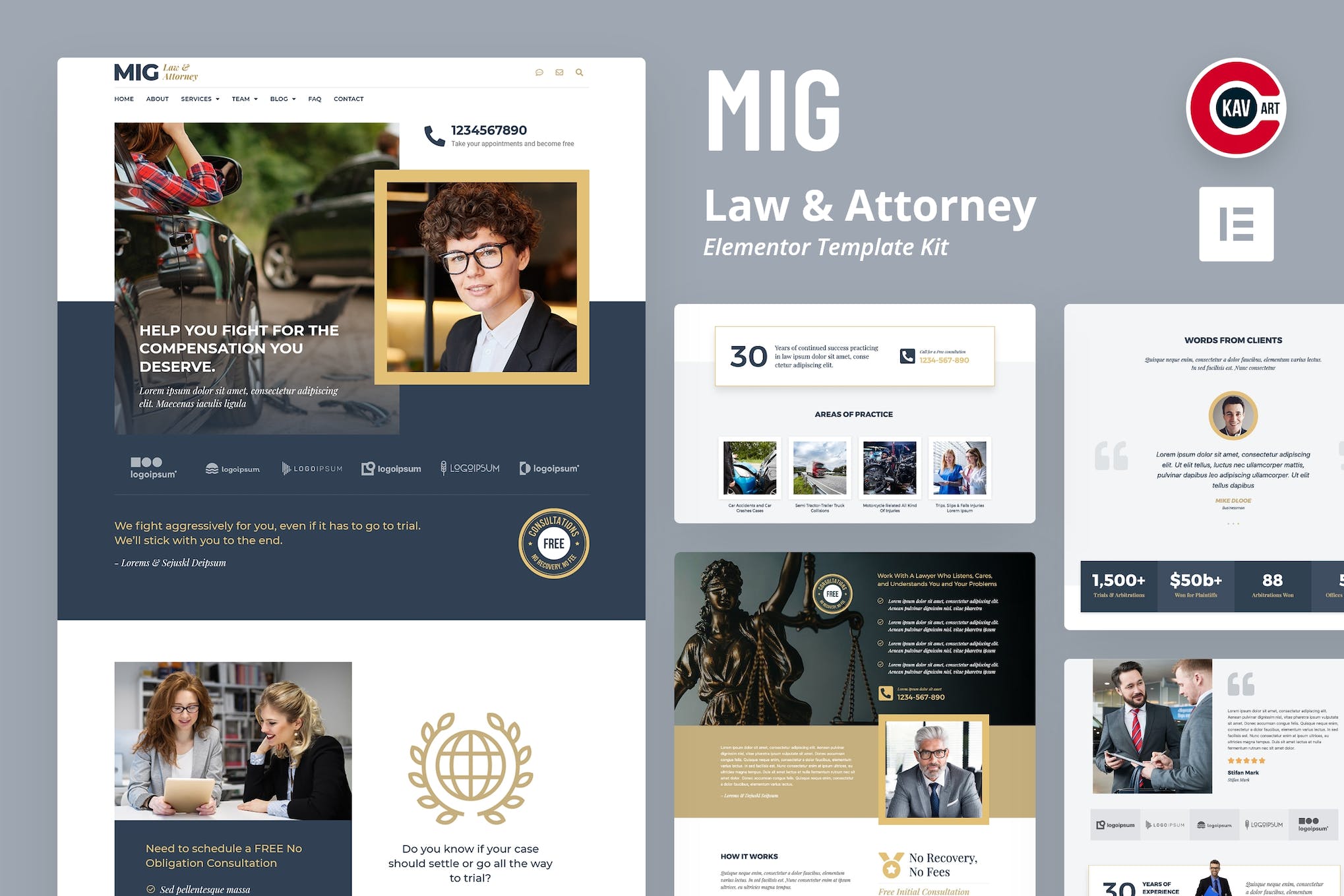 Mig – Law & Attorney Elementor Template Kit