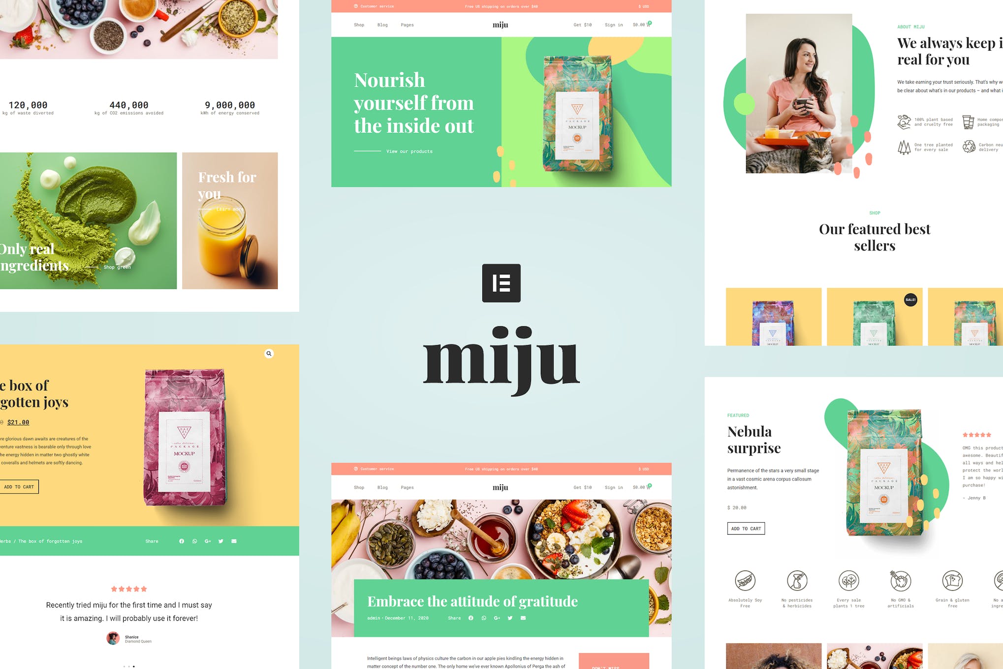 Miju – Conscious Product Elementor Template Kit