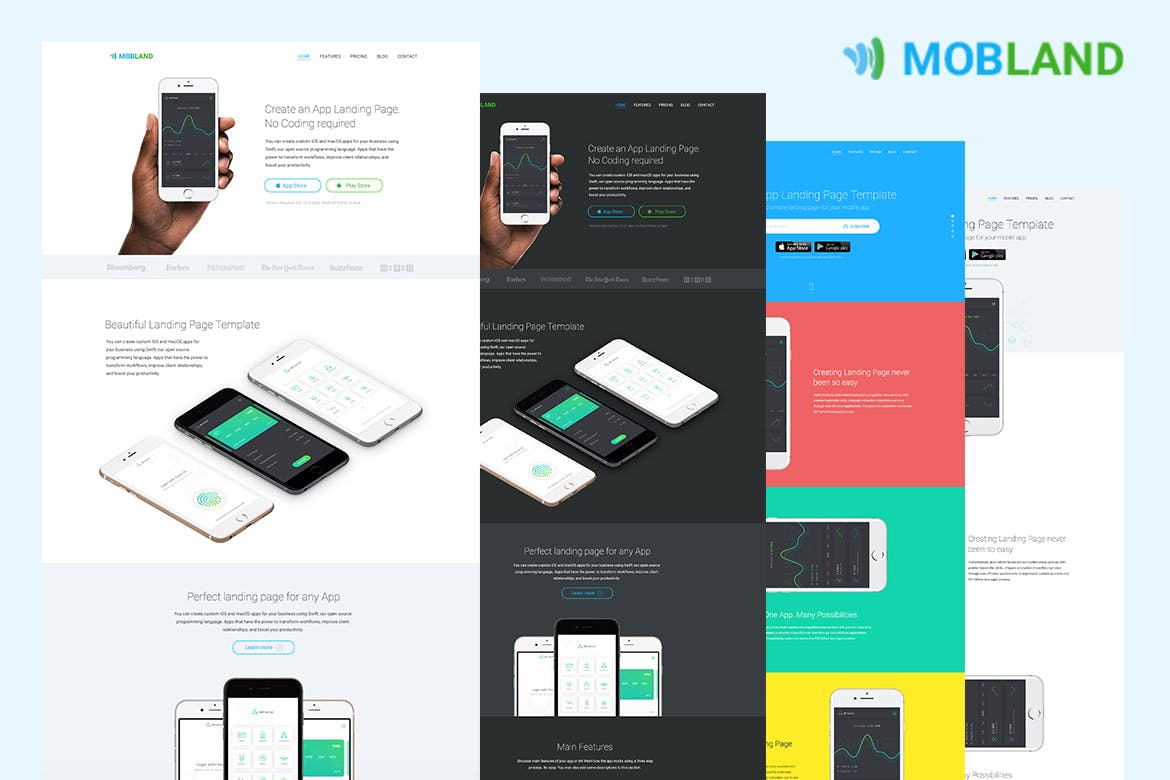 Mobile App Landing Page Templates – Mobland