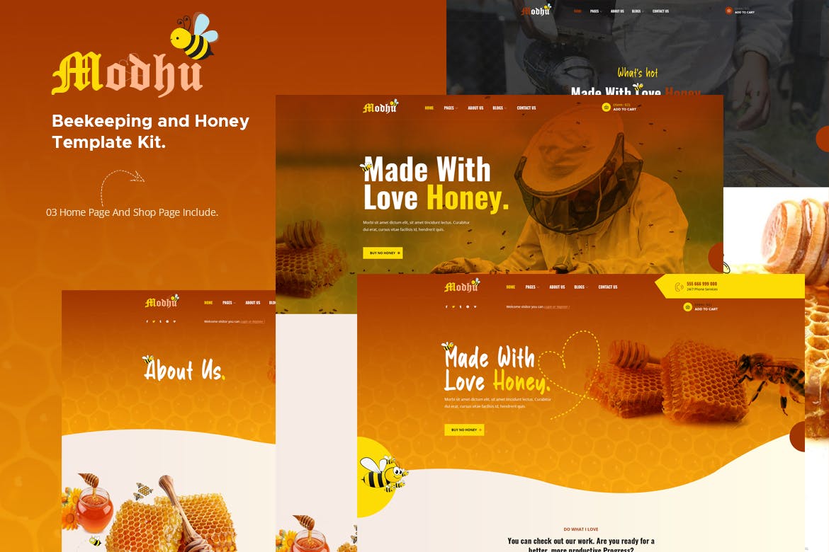 Modhu – Beekeeping & Honey Elementor Template Kit