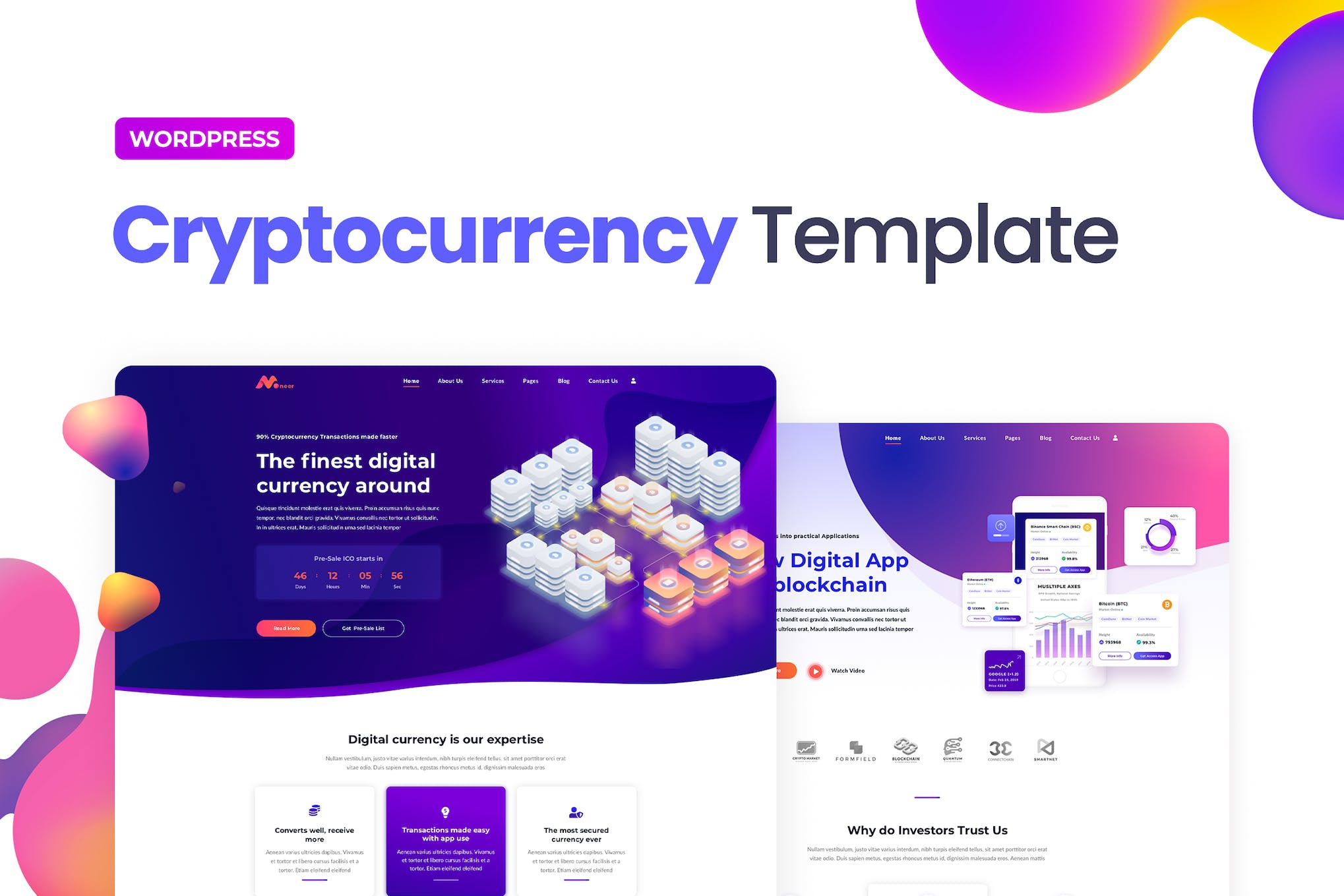 Moneer – Cryptocurrency Elementor Template Kit