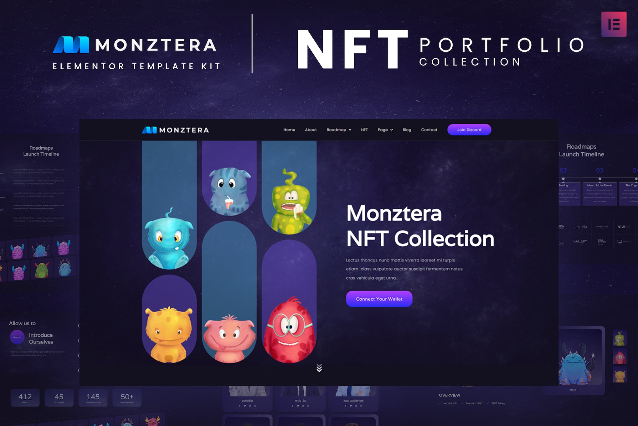 Monztera – NFT Portfolio Elementor Template Kit