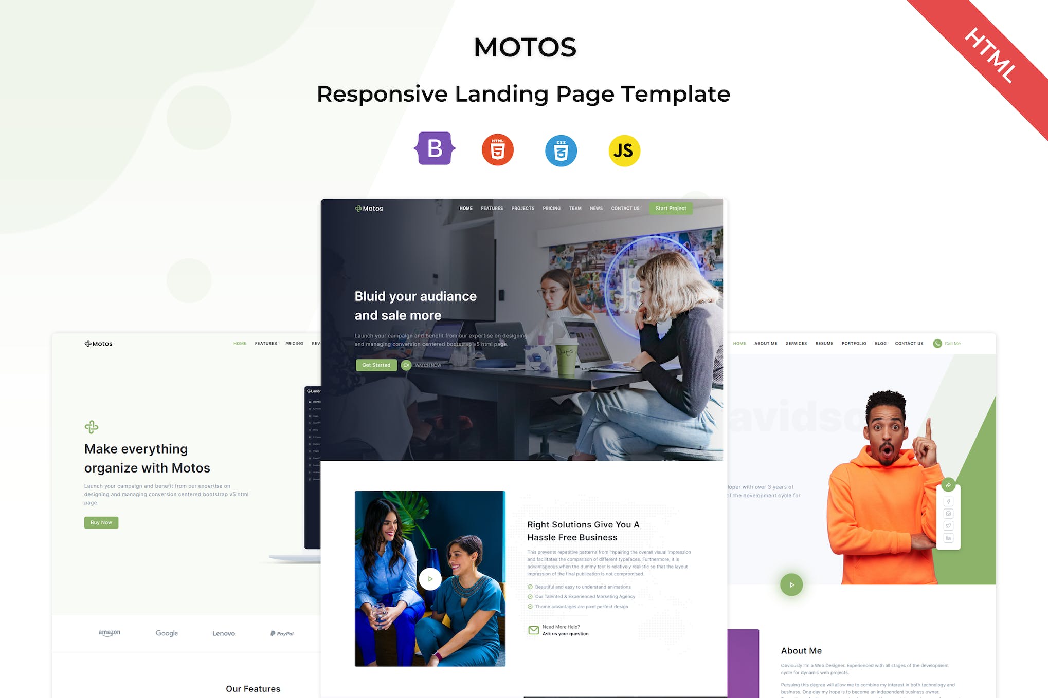 Motos – Responsive Bootstrap 5 Landing Template