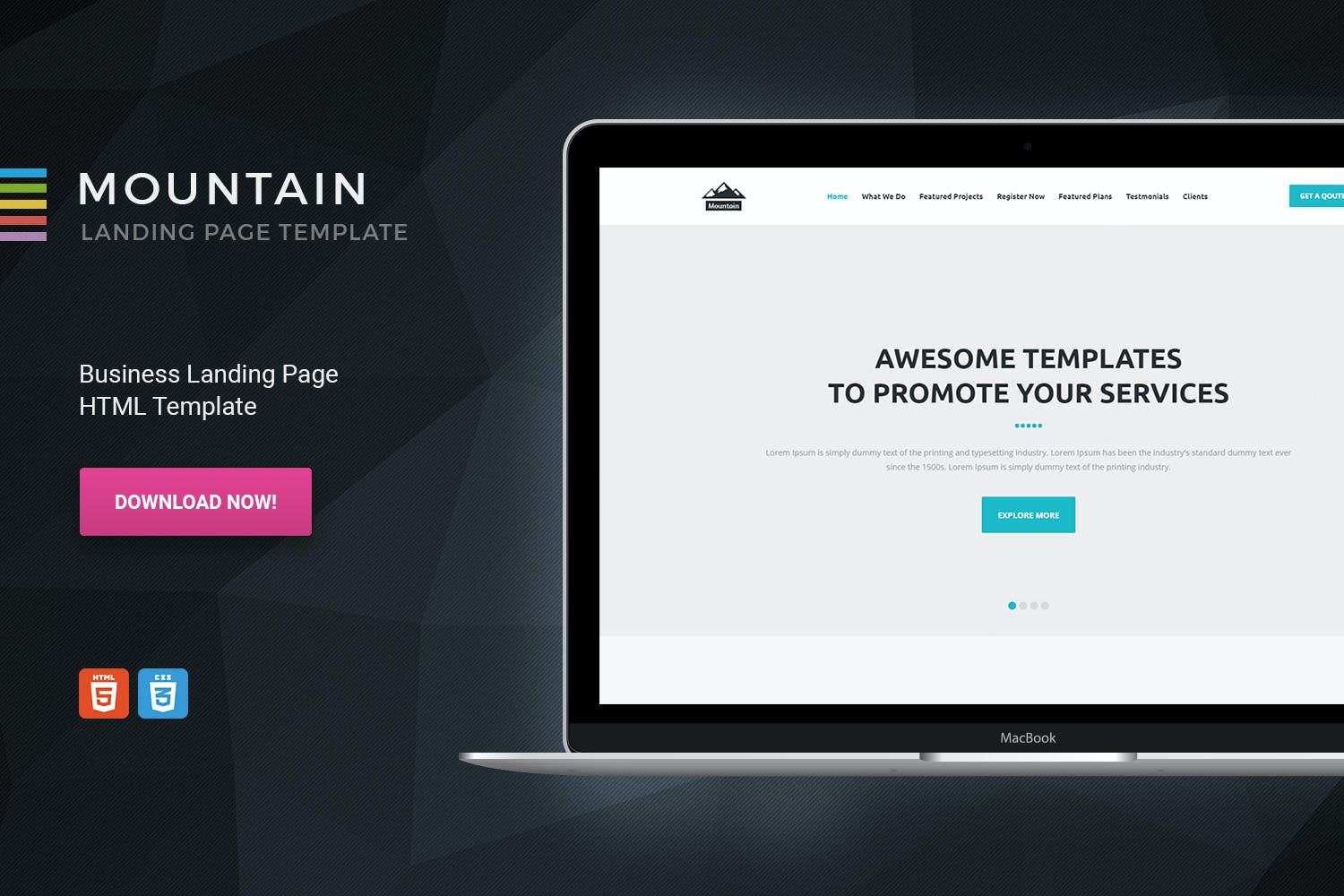 Mountain – Business Startup HTML Landing Page