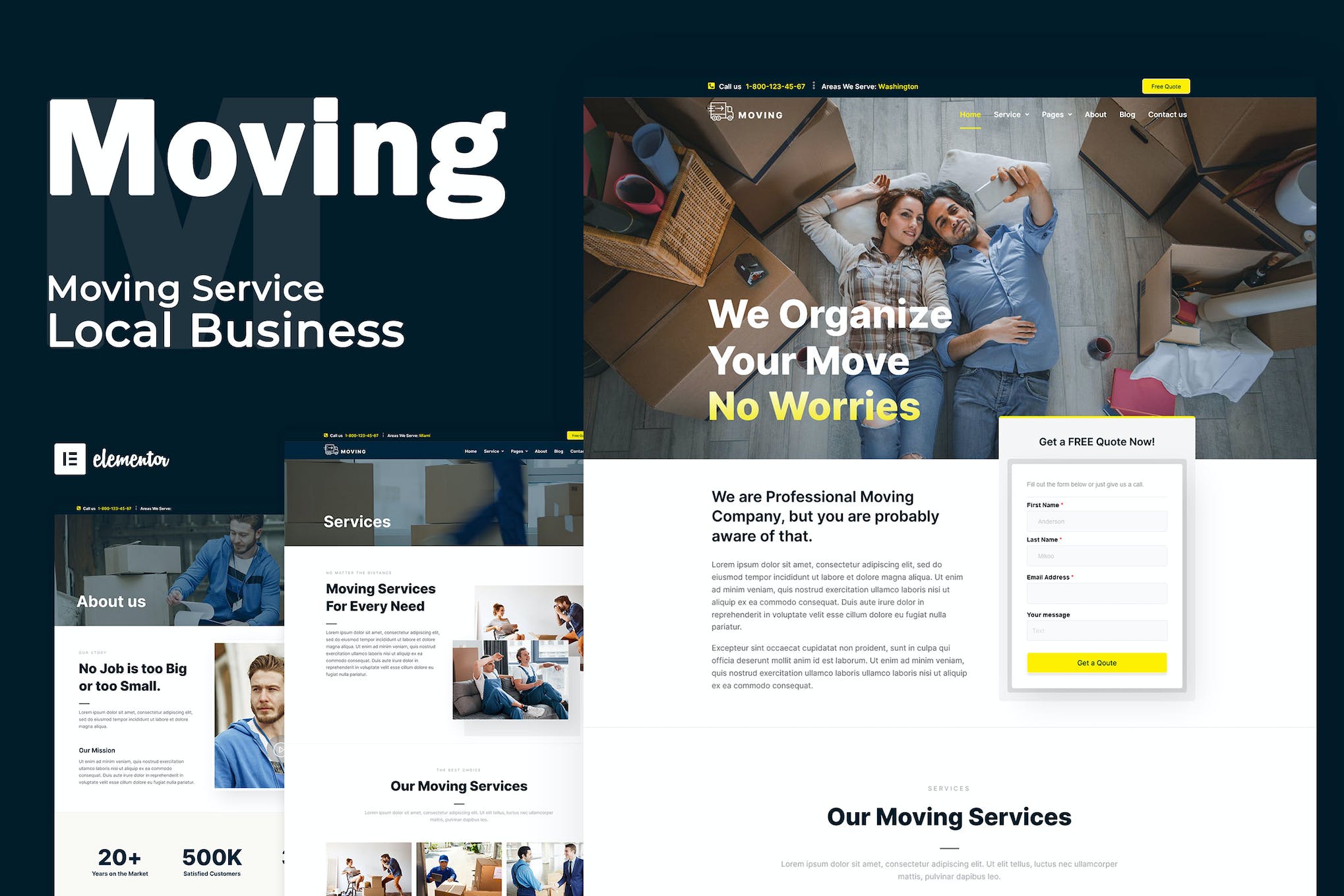 Moving Service – Local Business Elementor Template Kit