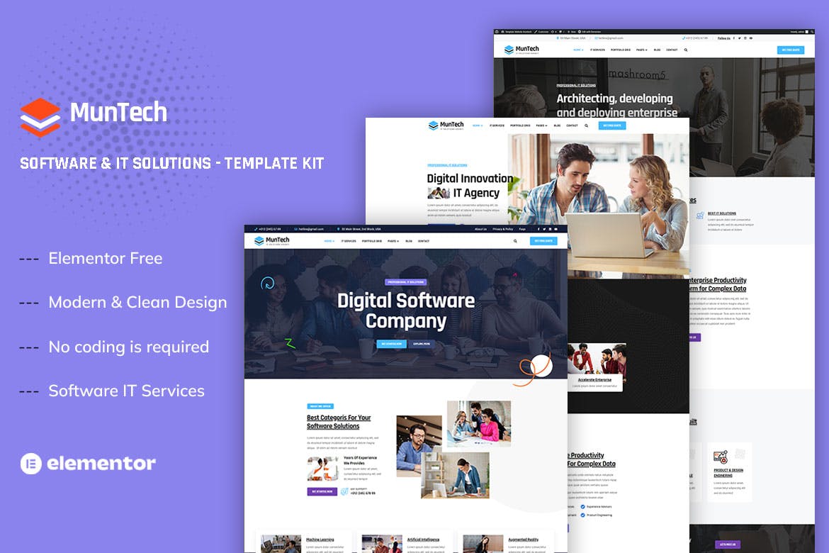 Muntech – Software & IT Solutions Elementor Template Kit