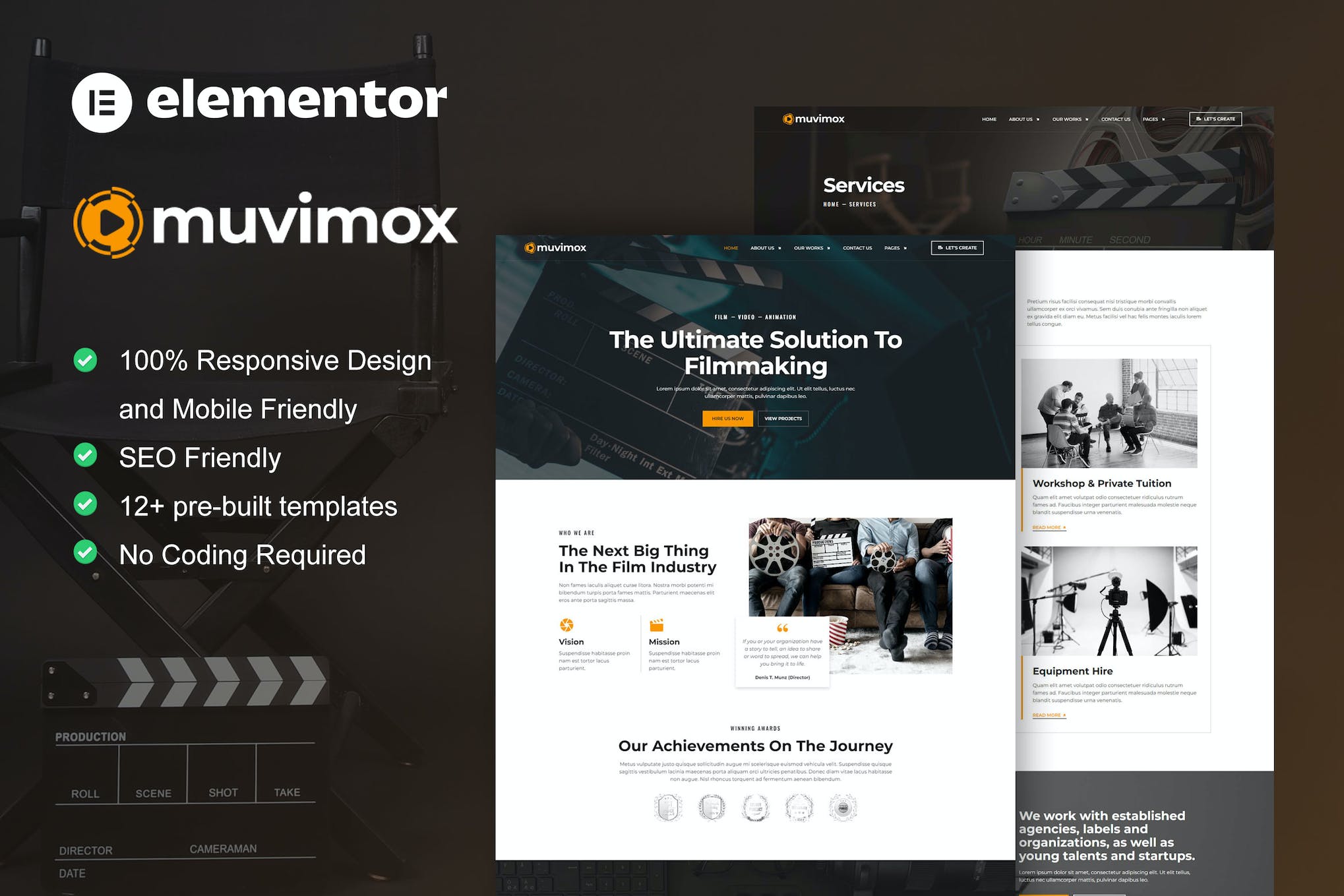 Muvimox – Film Maker & Movie Studio Elementor Template Kit