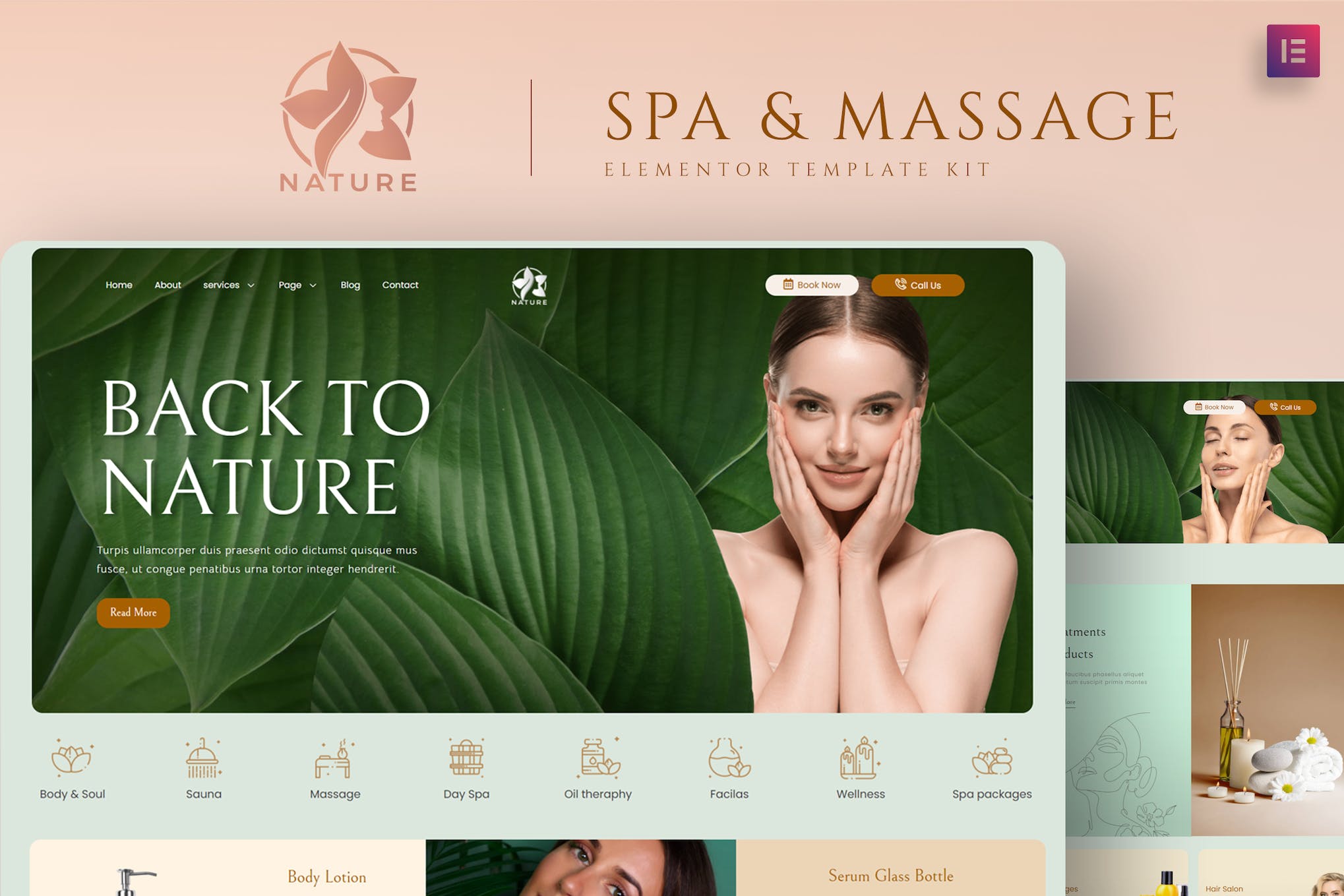 Nature – Spa & Massage Elementor Template Kit